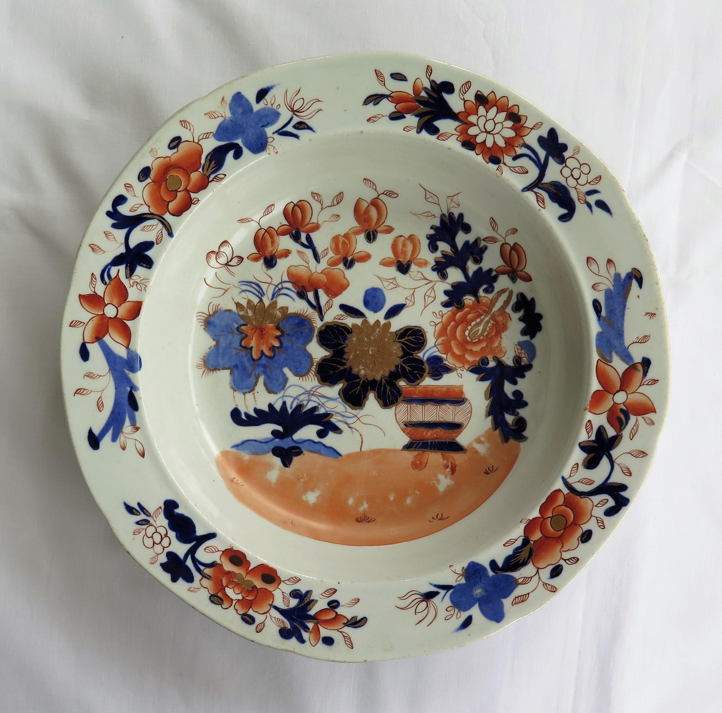 Six Georgian Mason's Ironstone Soup Bowls or Plates Harlequin Set, circa 1815 10