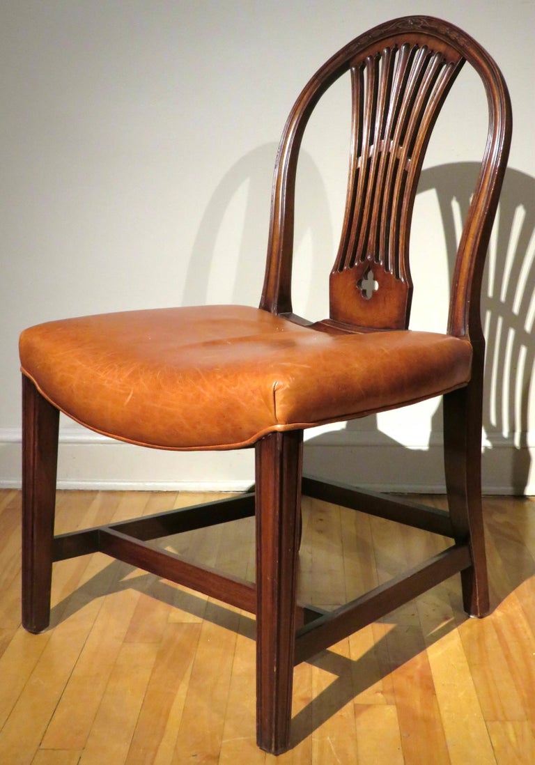 Six Style Dining Chairs in the Hepplewhite Taste, England