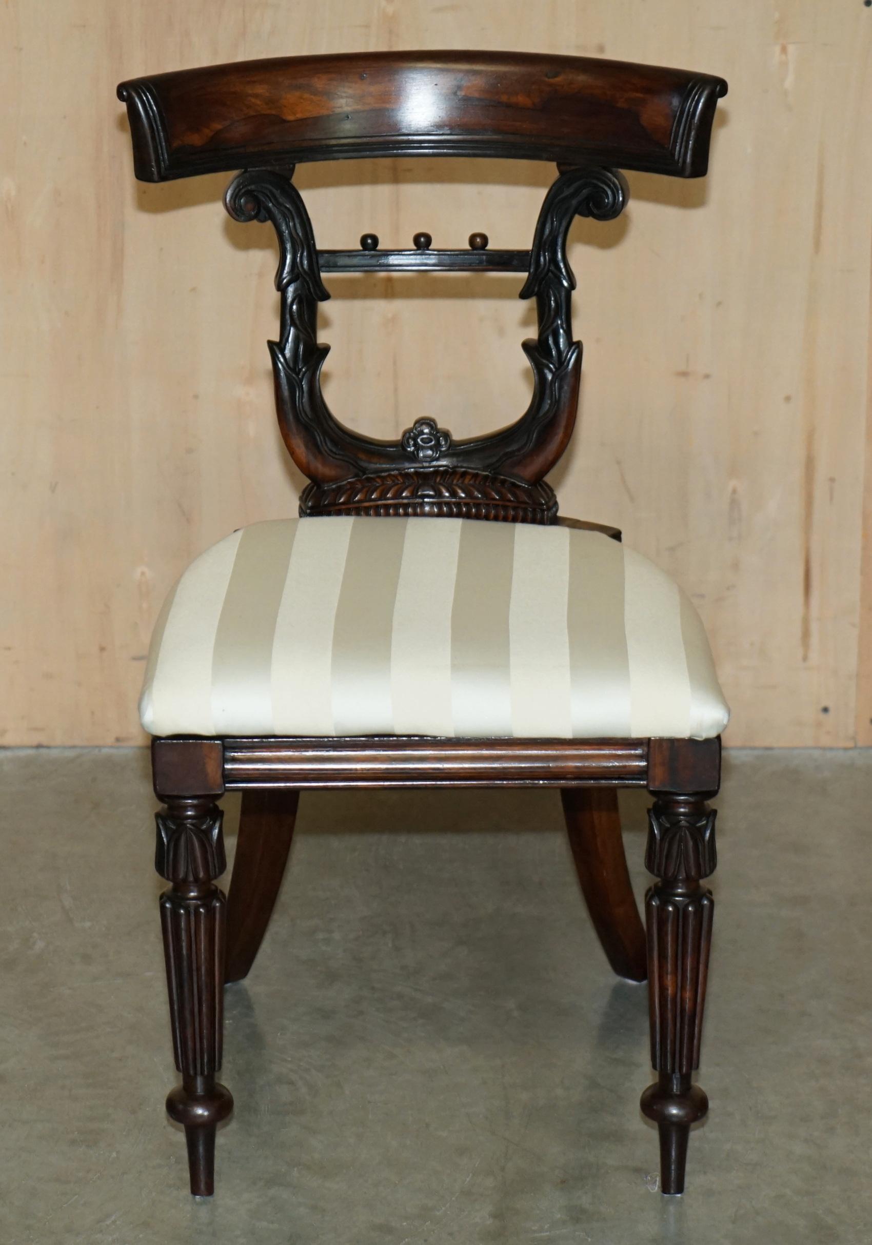 SIX GILLOWS OF LANCASTER ATTRIBUTED ANTIQUE HARDWOOD REGENCY 1810 Esszimmerstühle (George III.) im Angebot