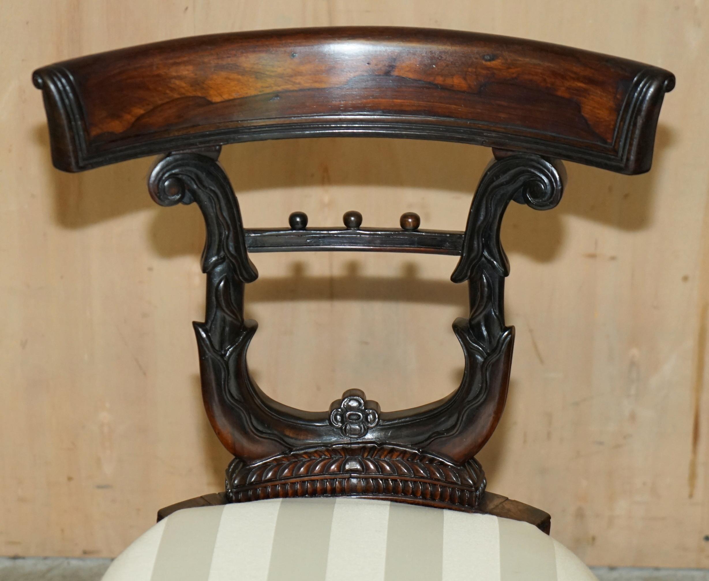 SIX GILLOWS OF LANCASTER ATTRIBUTED ANTIQUE HARDWOOD REGENCY 1810 Esszimmerstühle (Englisch) im Angebot