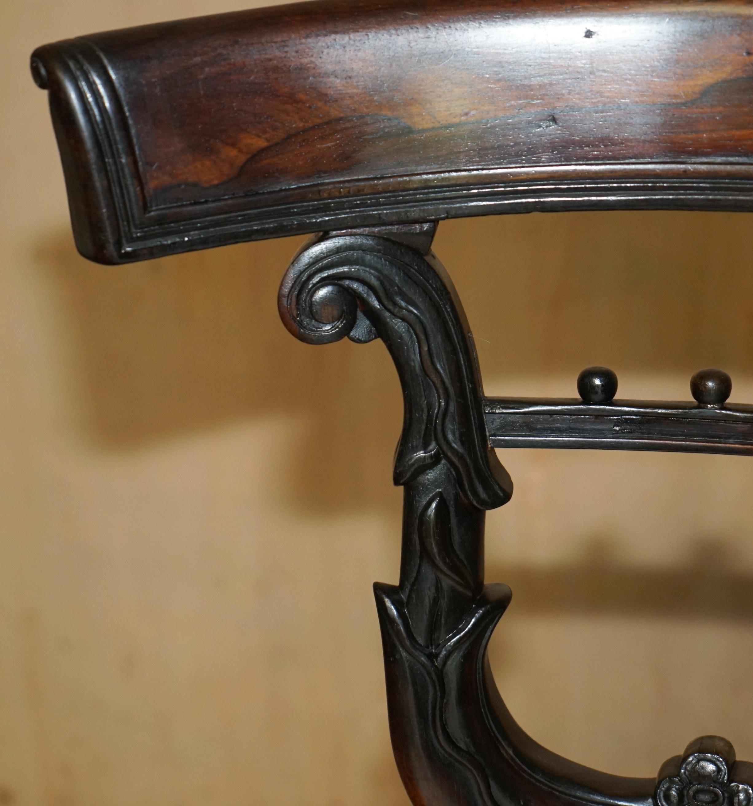 SIX GILLOWS OF LANCASTER ATTRIBUTED ANTIQUE HARDWOOD REGENCY 1810 Esszimmerstühle im Zustand „Gut“ im Angebot in West Sussex, Pulborough
