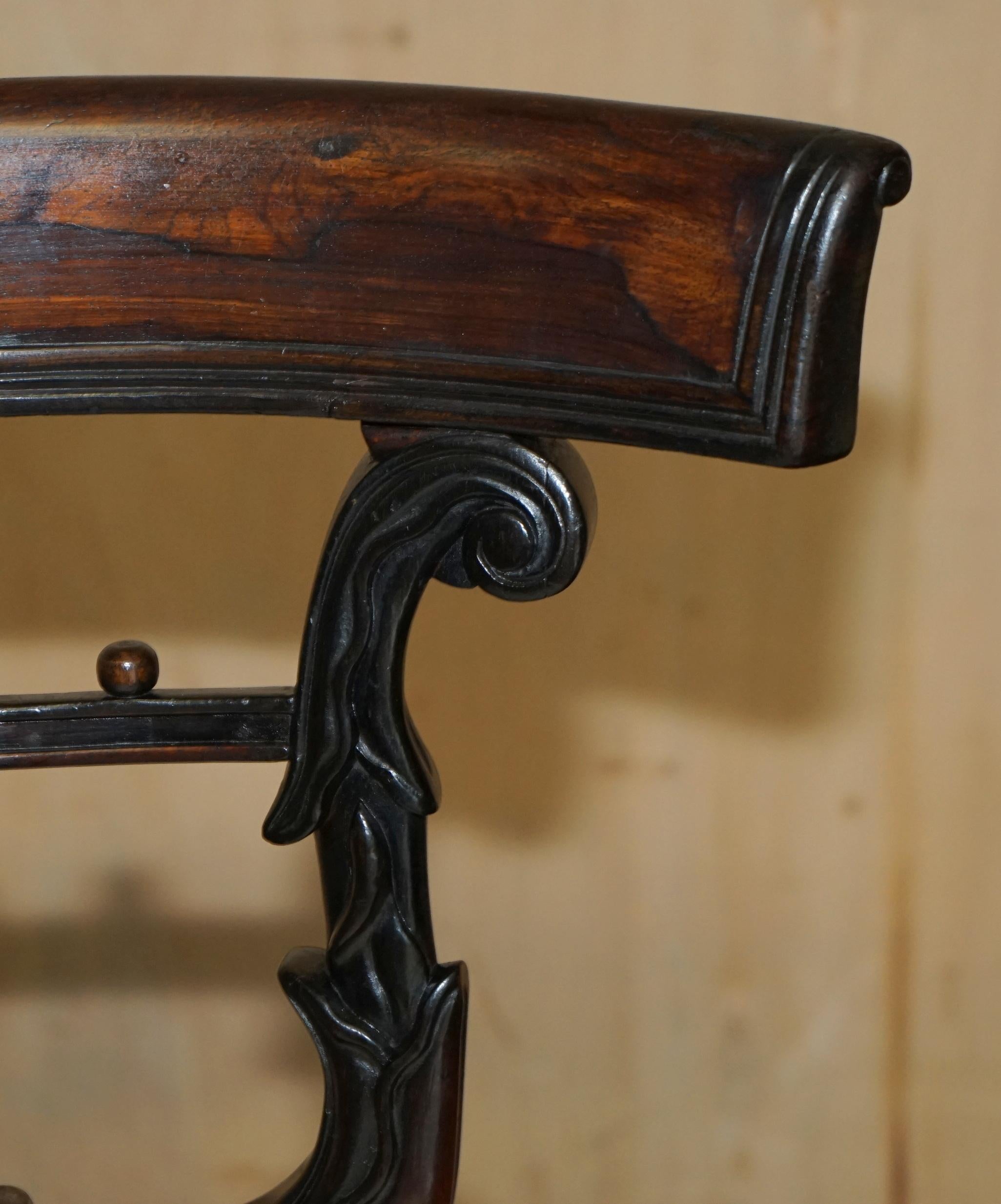 SIX GILLOWS OF LANCASTER ATTRIBUTED ANTIQUE HARDWOOD REGENCY 1810 Esszimmerstühle (Frühes 19. Jahrhundert) im Angebot