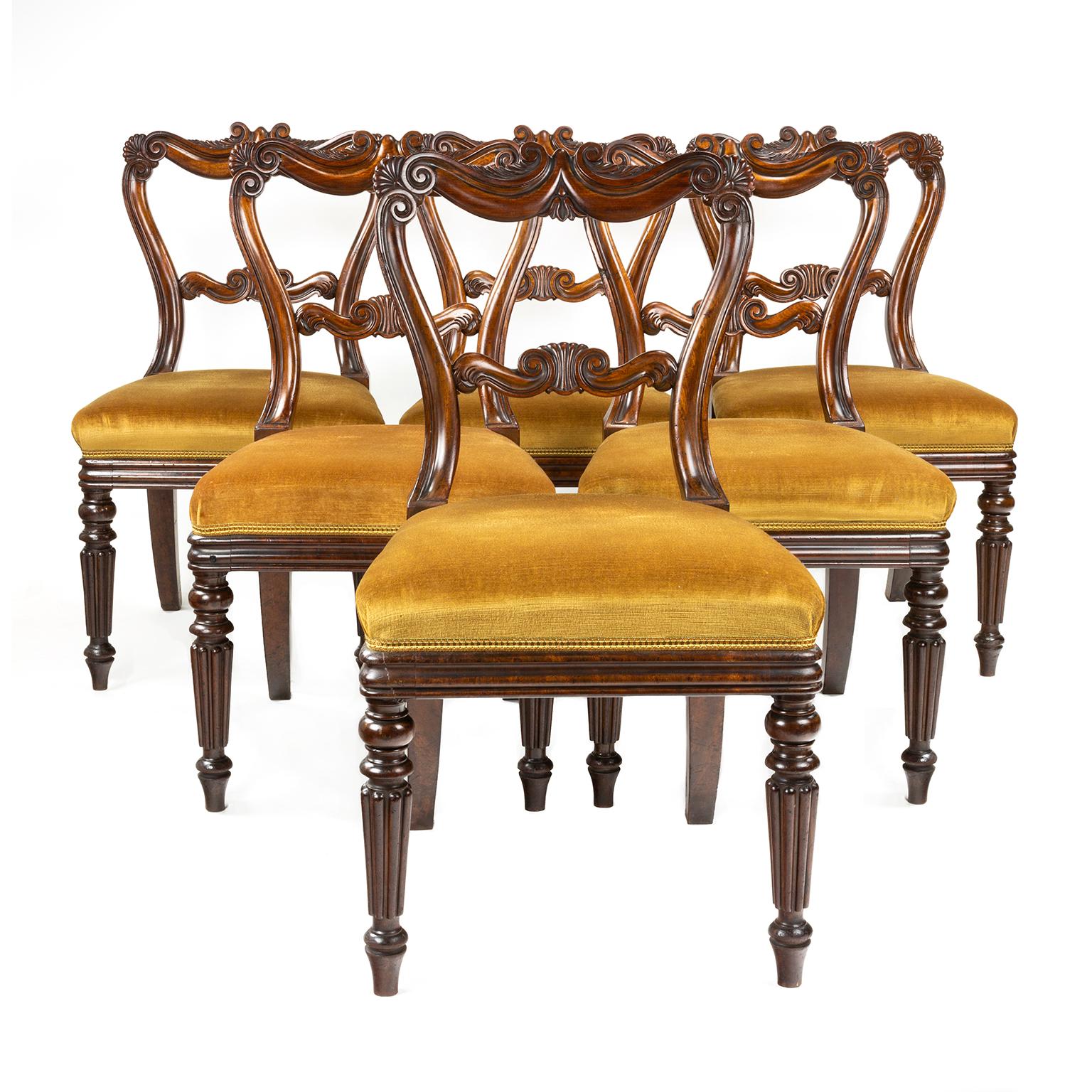 A fine set of six regency rosewood side or dining chairs by Gillow of Lancaster and London.

Gillows of Lancaster and London, also known as Gillow & Co., was an English furniture making firm based in Lancaster, Lancashire, and in London. It was