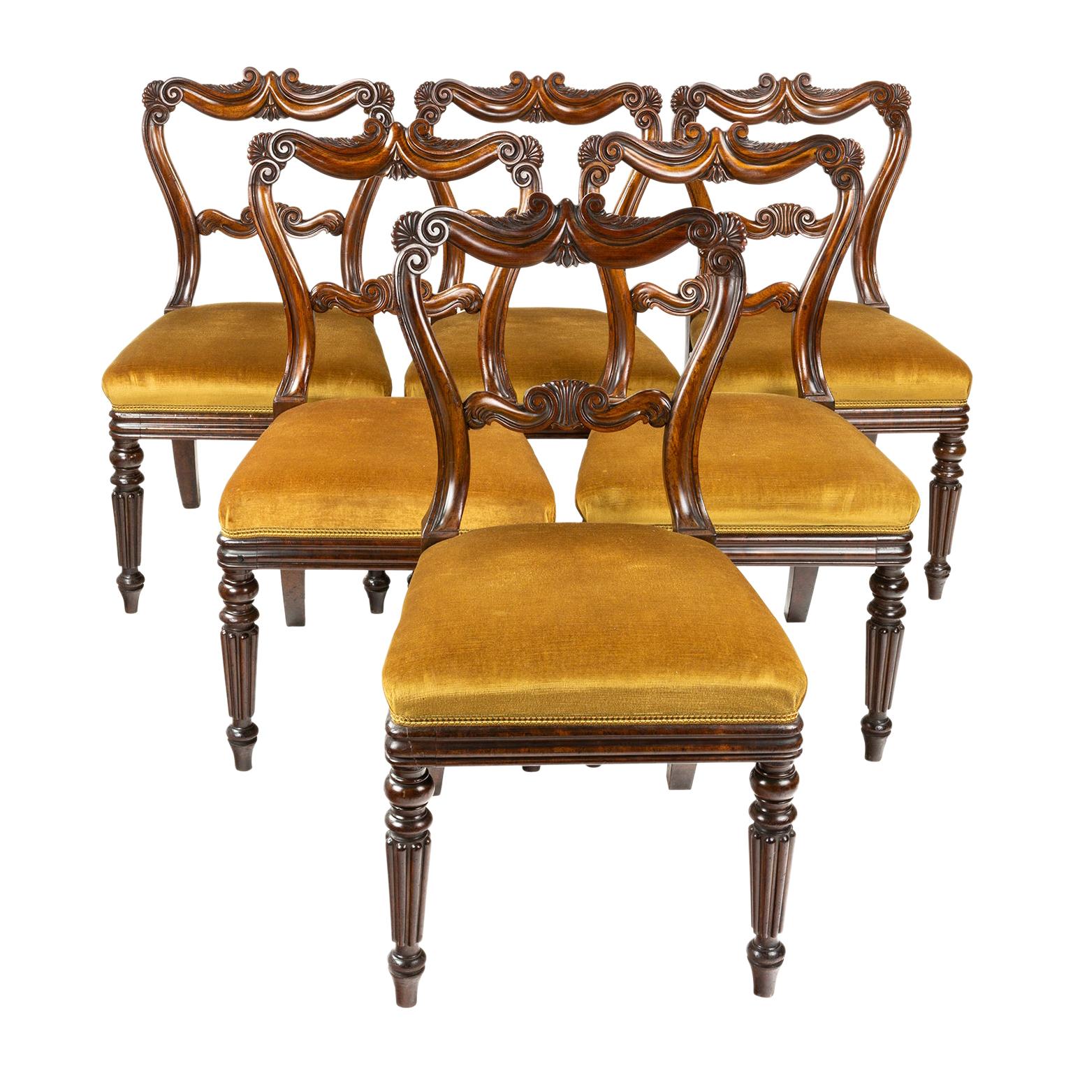 Six Gillows Regency Rosewood Dining or Side Chairs
