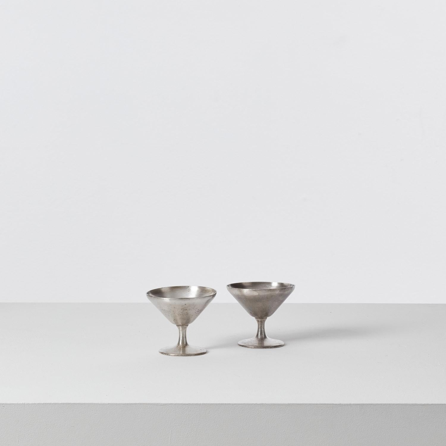 Italian Six Gio Ponti silver-plated cups for Fratelli - Italy, 1950s