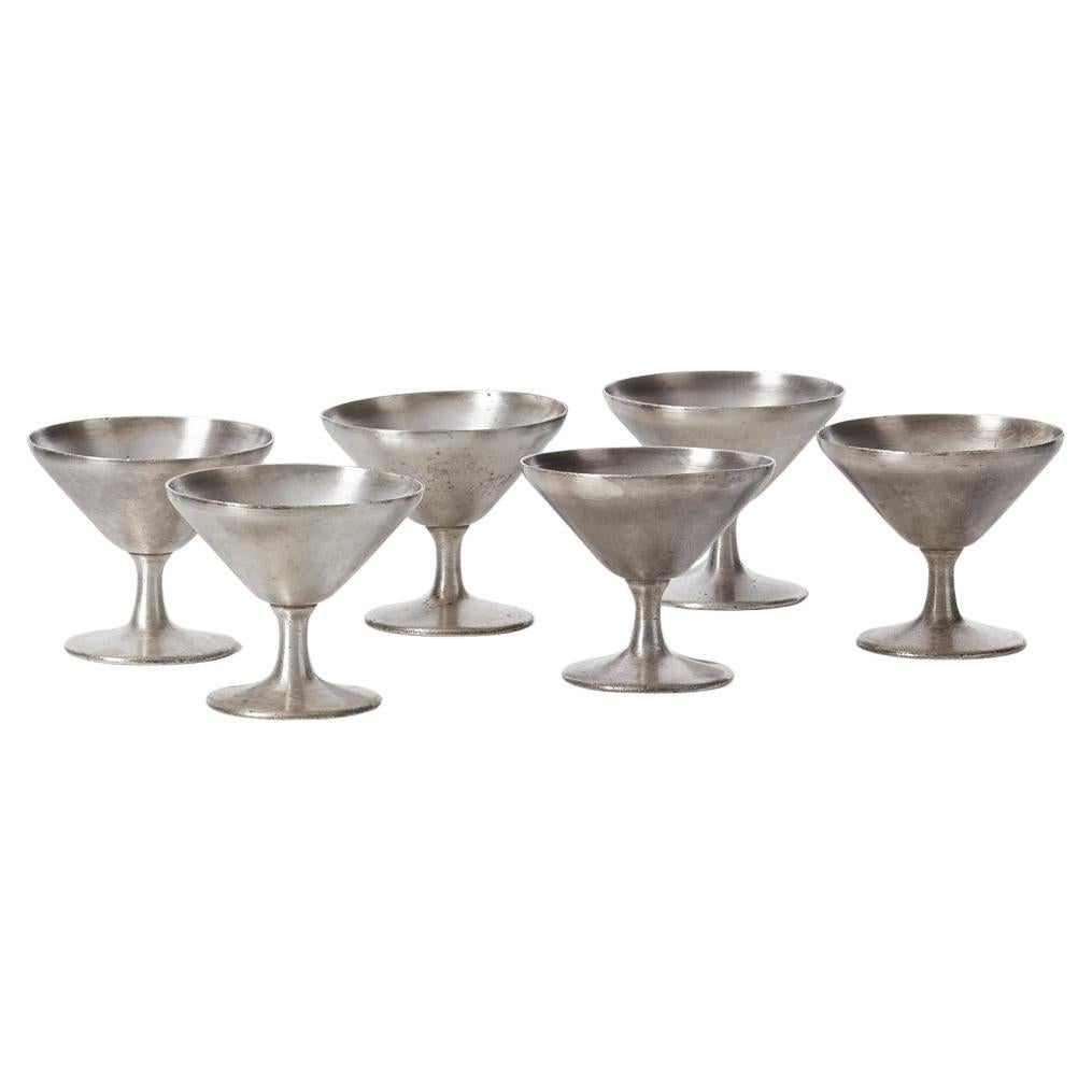 Six Gio Ponti silver-plated cups for Fratelli - Italy, 1950s