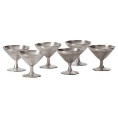 Six Gio Ponti silver-plated cups for Fratelli - Italy, 1950s