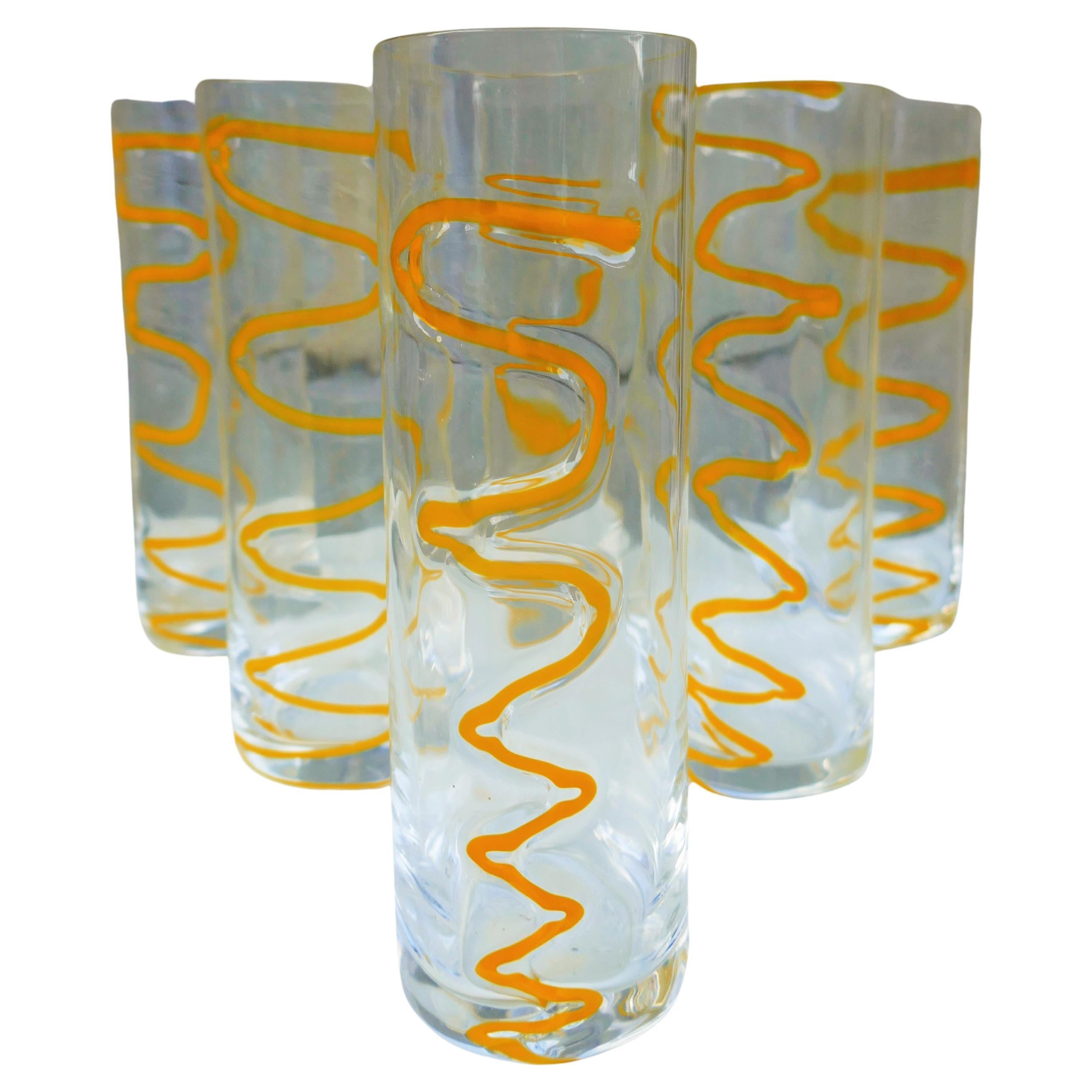 Six verres dans le style de Toso Nason Venini en vente