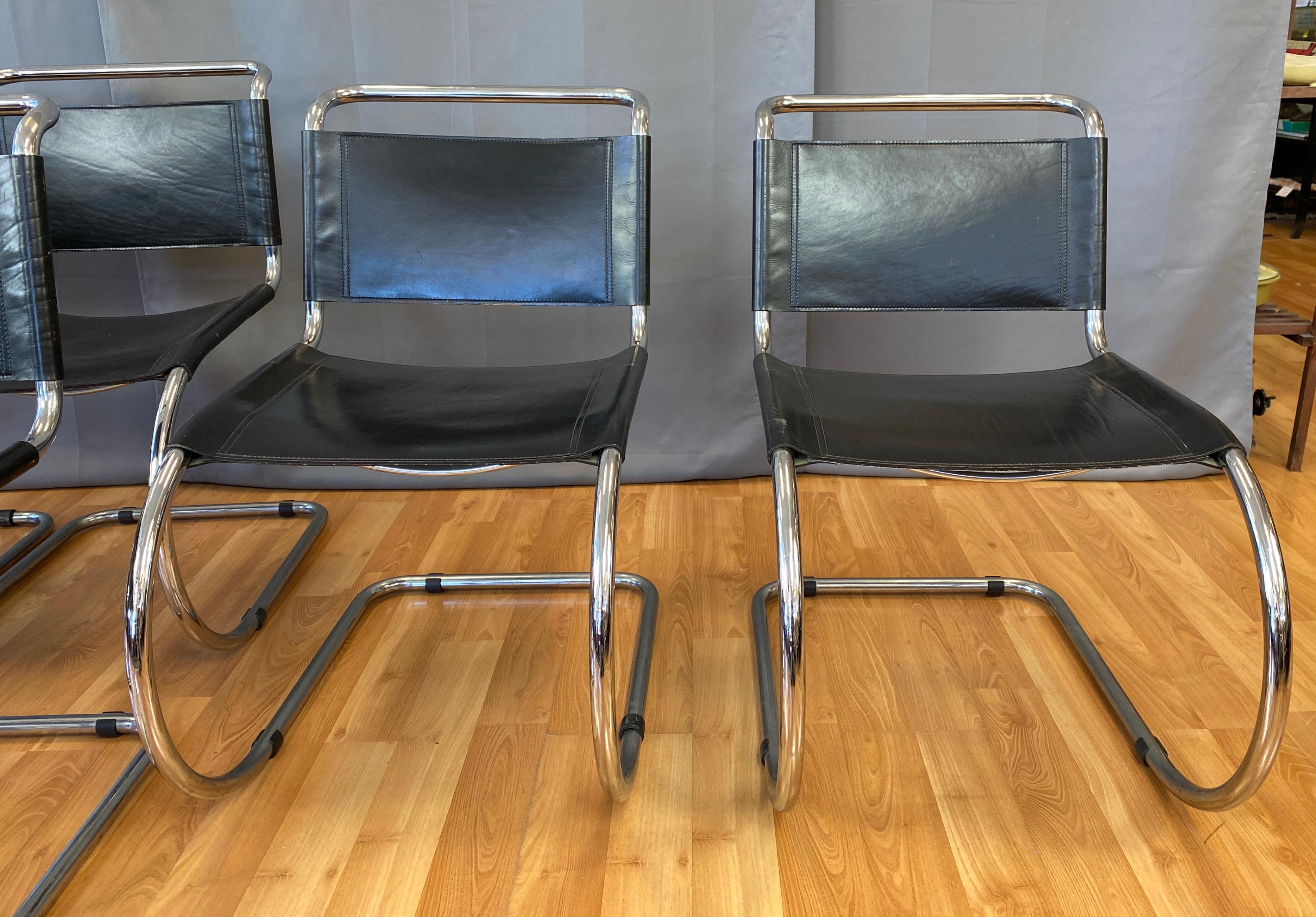 Six Gordon International Ludwig Mies van der Rohe Designed MR Chair Armless 10