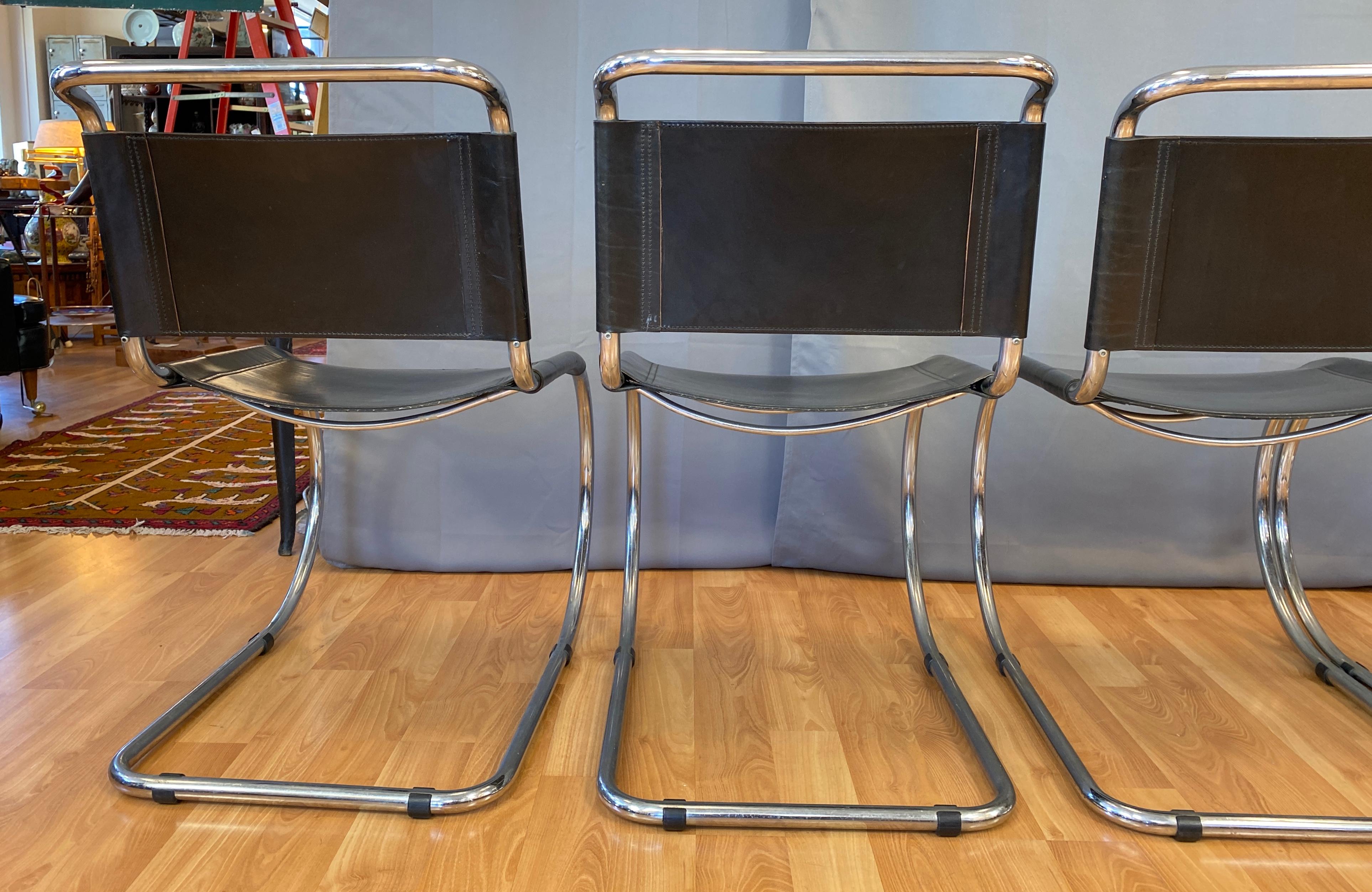 Late 20th Century Six Gordon International Ludwig Mies van der Rohe Designed MR Chair Armless