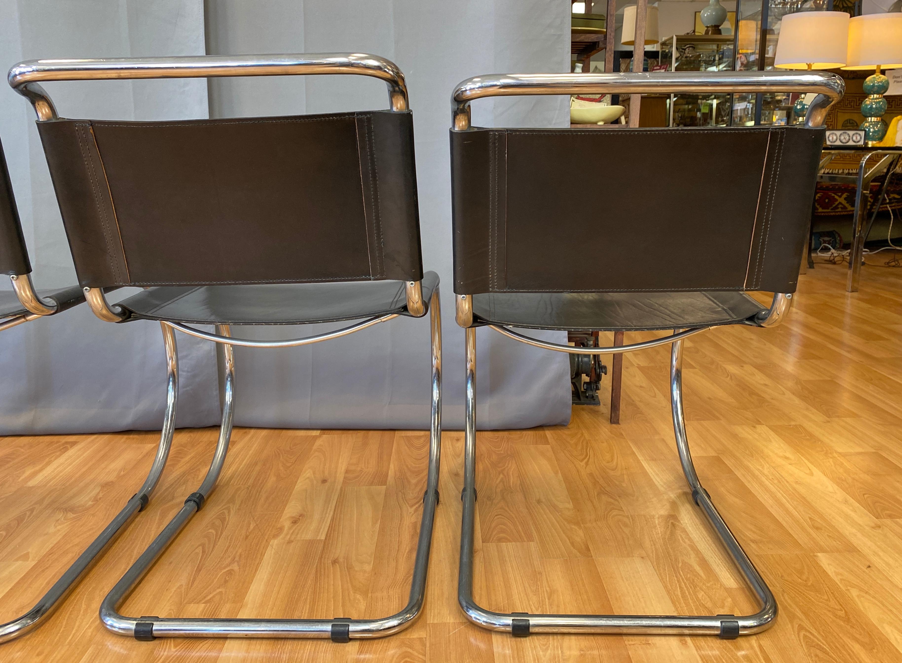 Six Gordon International Ludwig Mies van der Rohe Designed MR Chair Armless 1