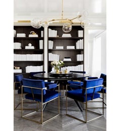 Six Green Milo Baughman "Thin Line" Dining Chairs for Thayer Coggin