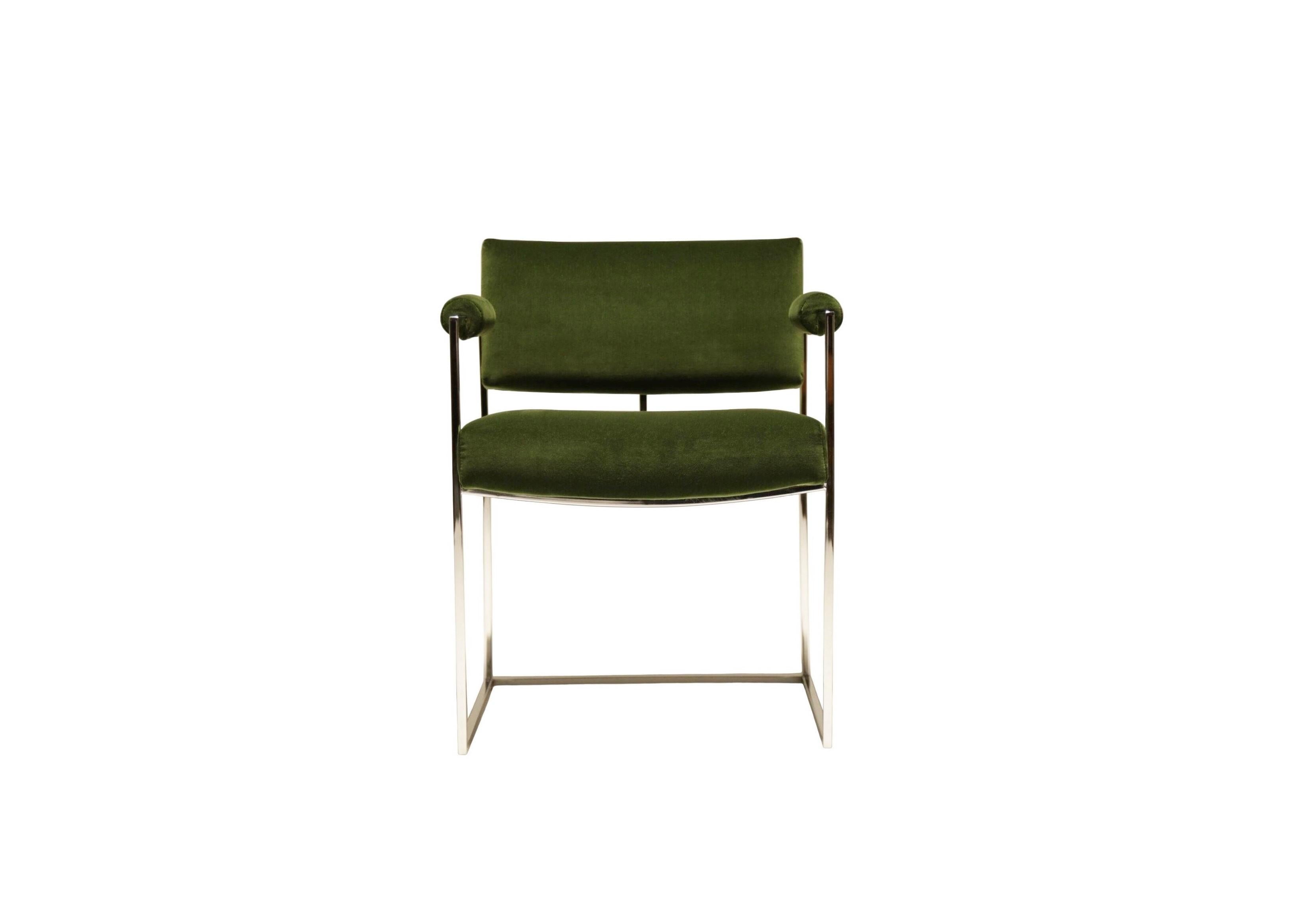 Sechs grüne Milo Baughman „Thin Line“ Esszimmerstühle für Thayer Coggin im Angebot 2