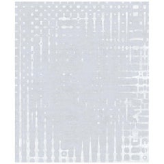 Six Grey - Traditional Bedroom Hand Knotted Wool Bamboo Silk Allo Rug
