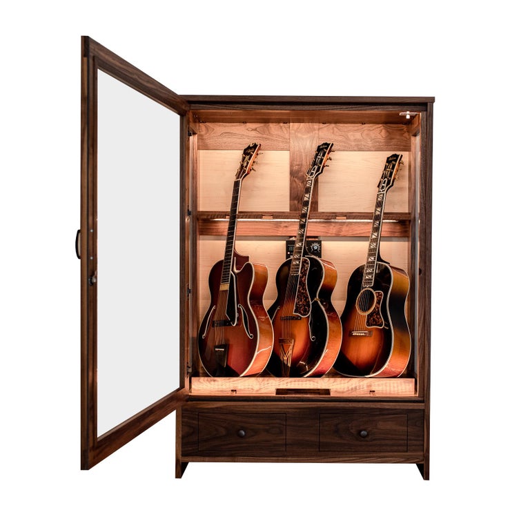 Six Guitar Humidor, Wood Display Case, The Guitar Habitat For Sale at