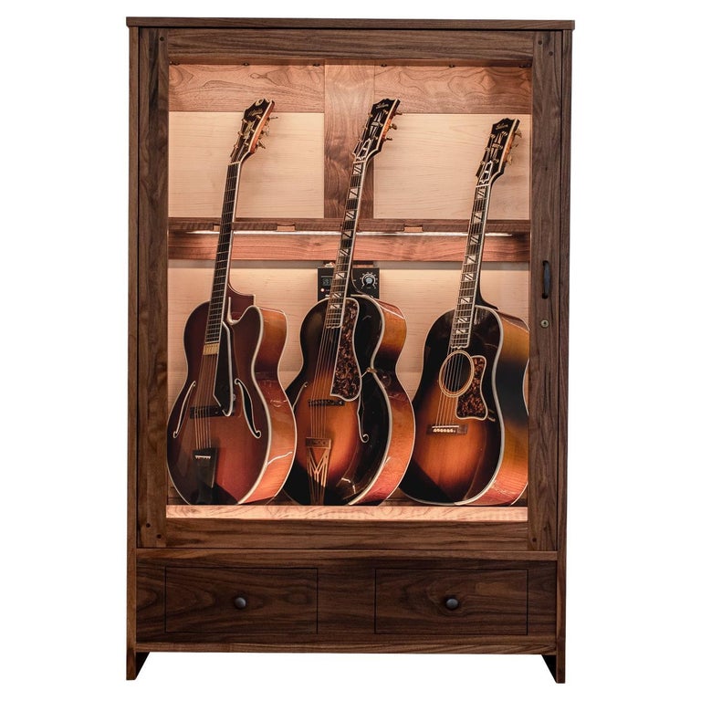 Six Guitar Humidor, Wood Display Case, The Guitar Habitat For Sale at