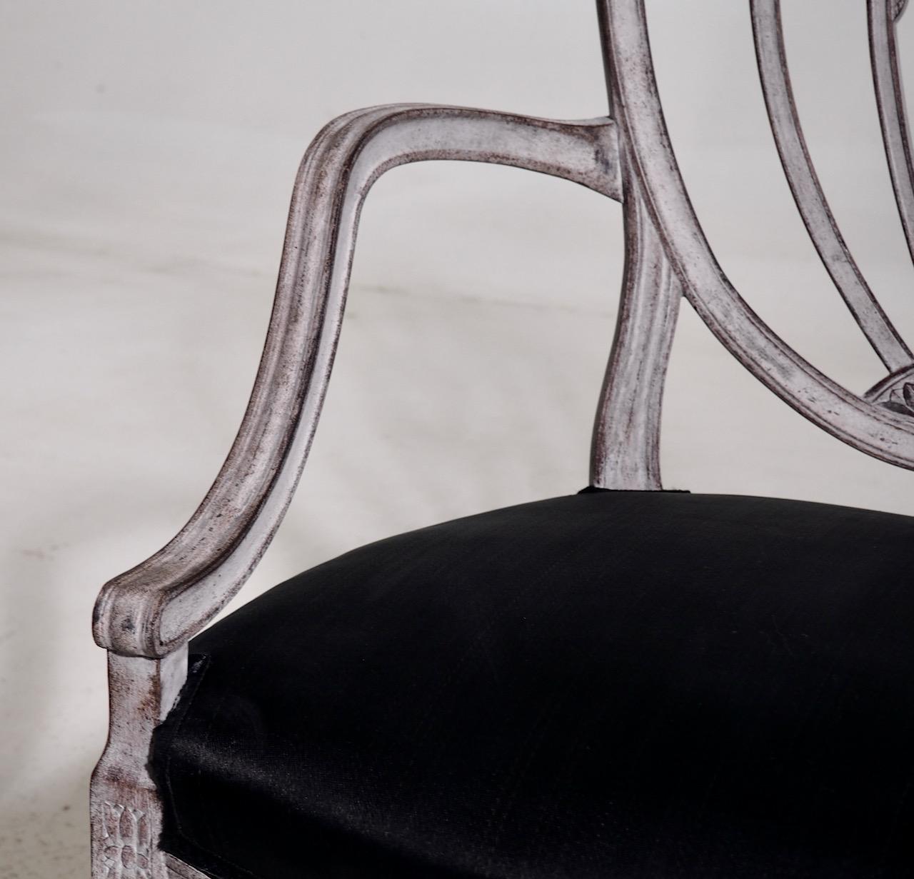 Six Gustavian Style Chairs, 19th C. For Sale 4