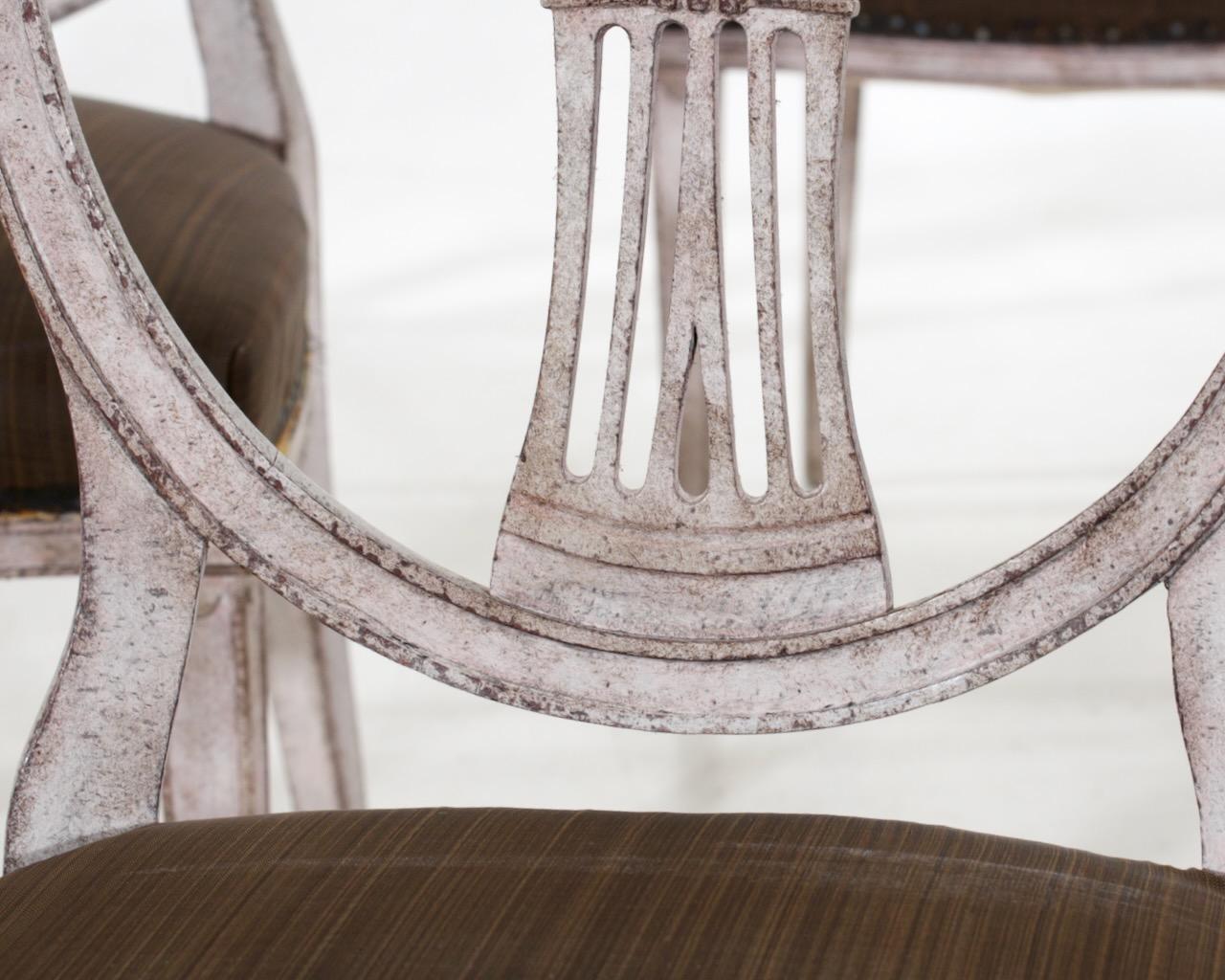 20th Century Six Gustavian Style Chairs, 20th C For Sale