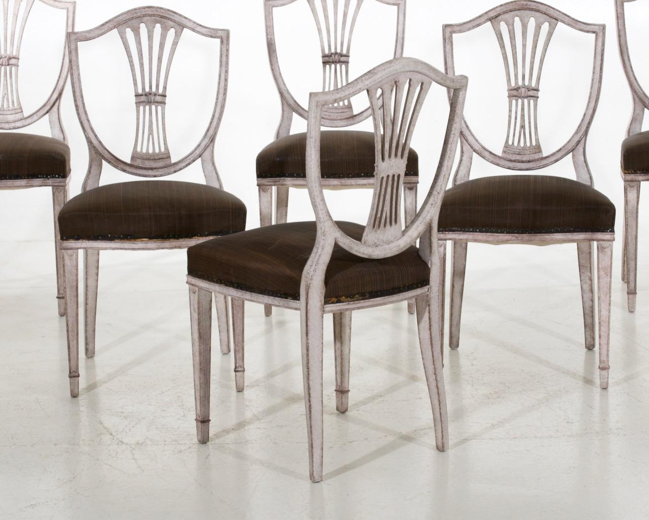 Six Gustavian Style Chairs, 20th C For Sale 2