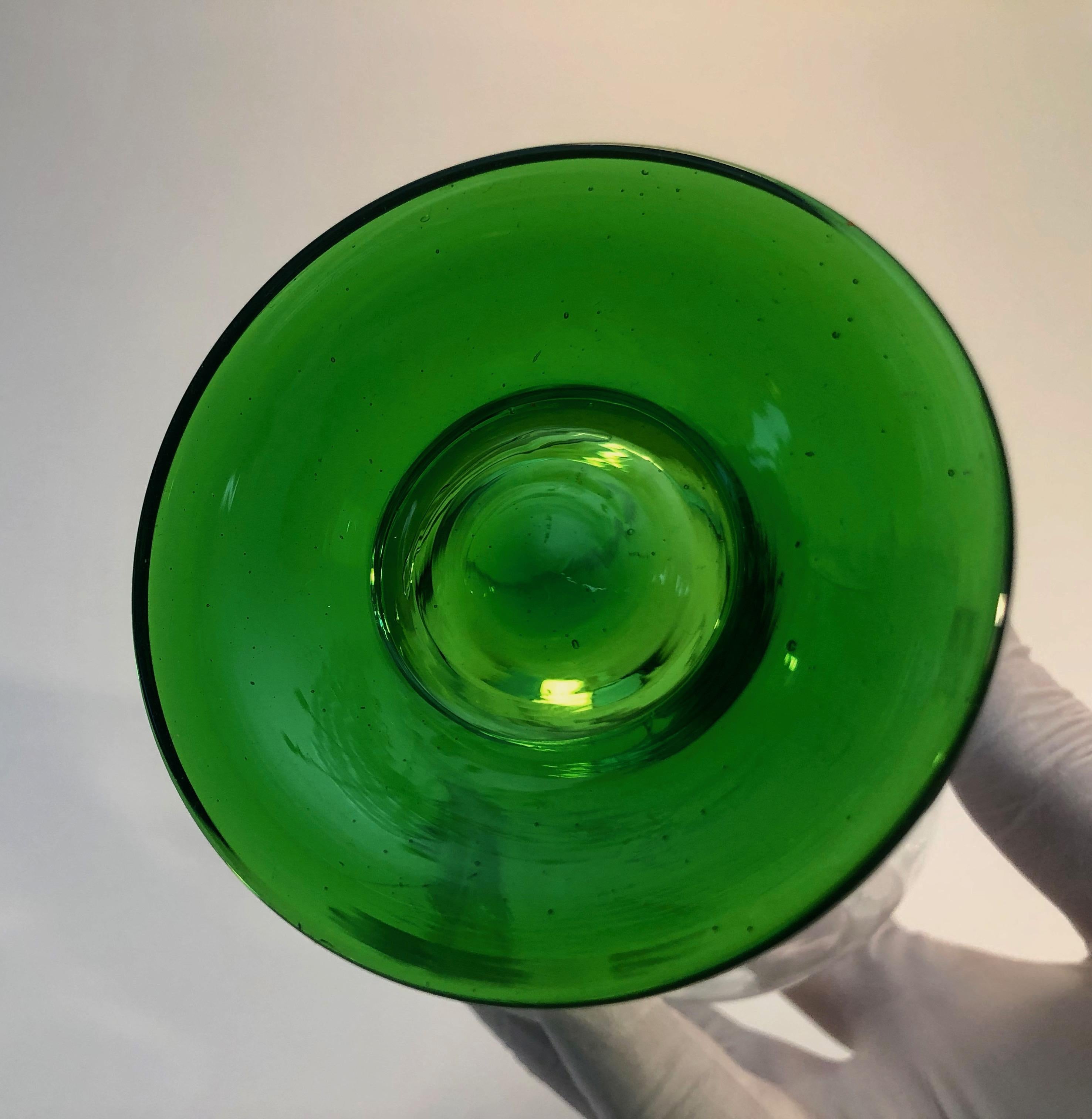 Seis vasos de cerveza soplados a mano de Checoslovaquia, años 20 en venta 5
