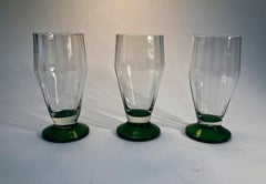 Six Hand Blown Beer Glasses from Czechoslovakia, 1920's