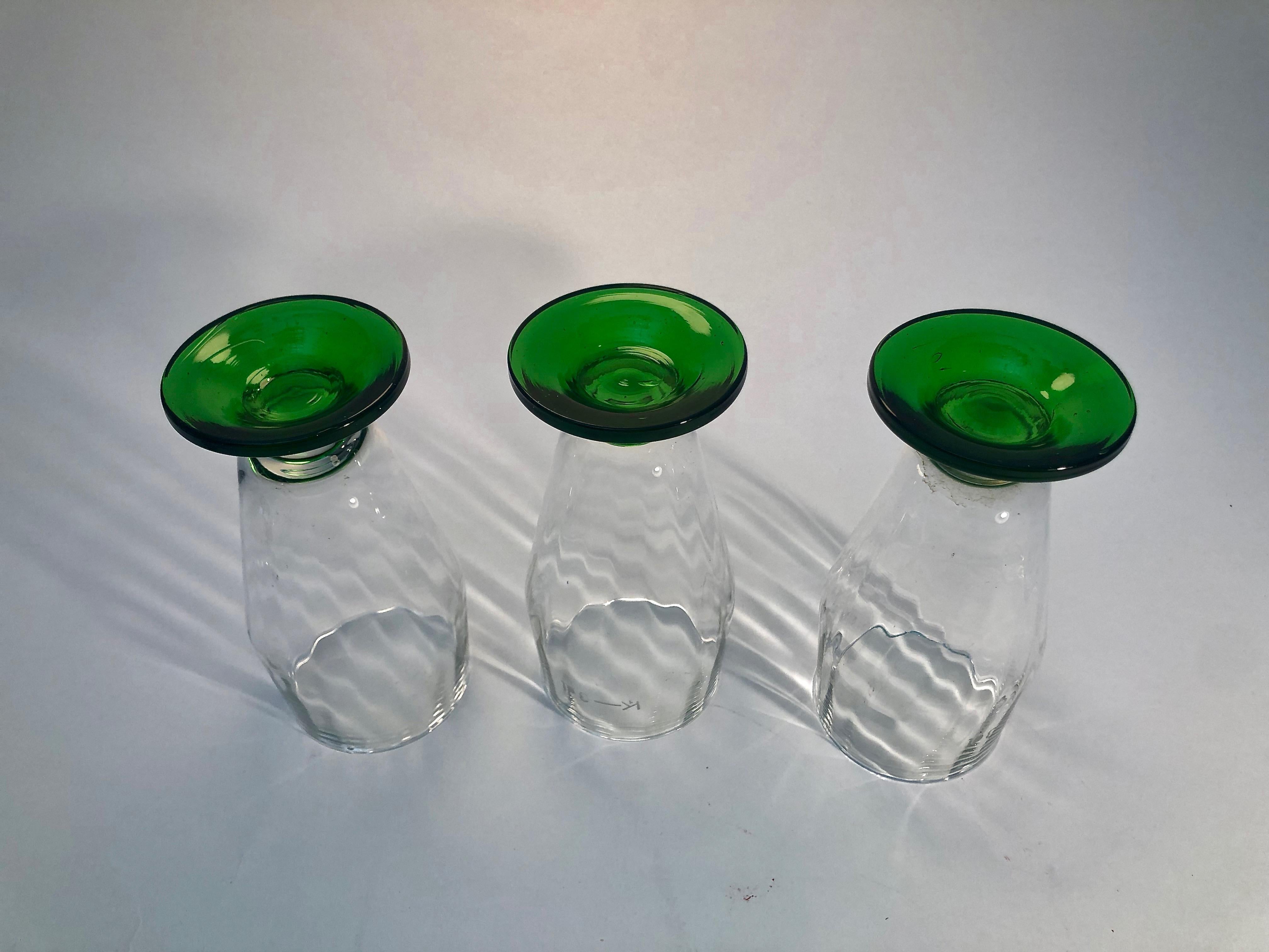 Seis vasos de cerveza soplados a mano de Checoslovaquia, años 20 en Bueno estado para la venta en Vienna, Austria