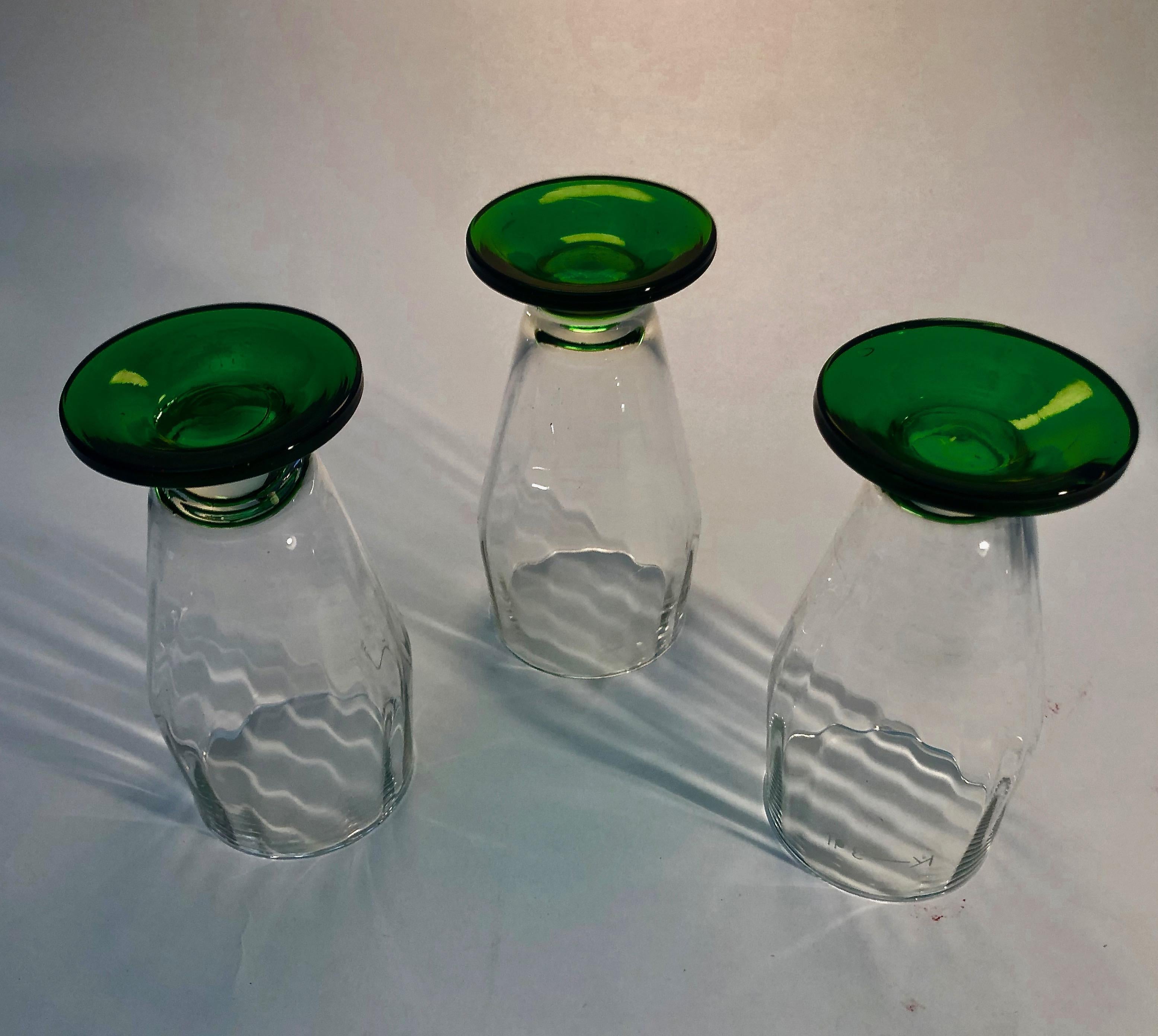 Seis vasos de cerveza soplados a mano de Checoslovaquia, años 20 en venta 2