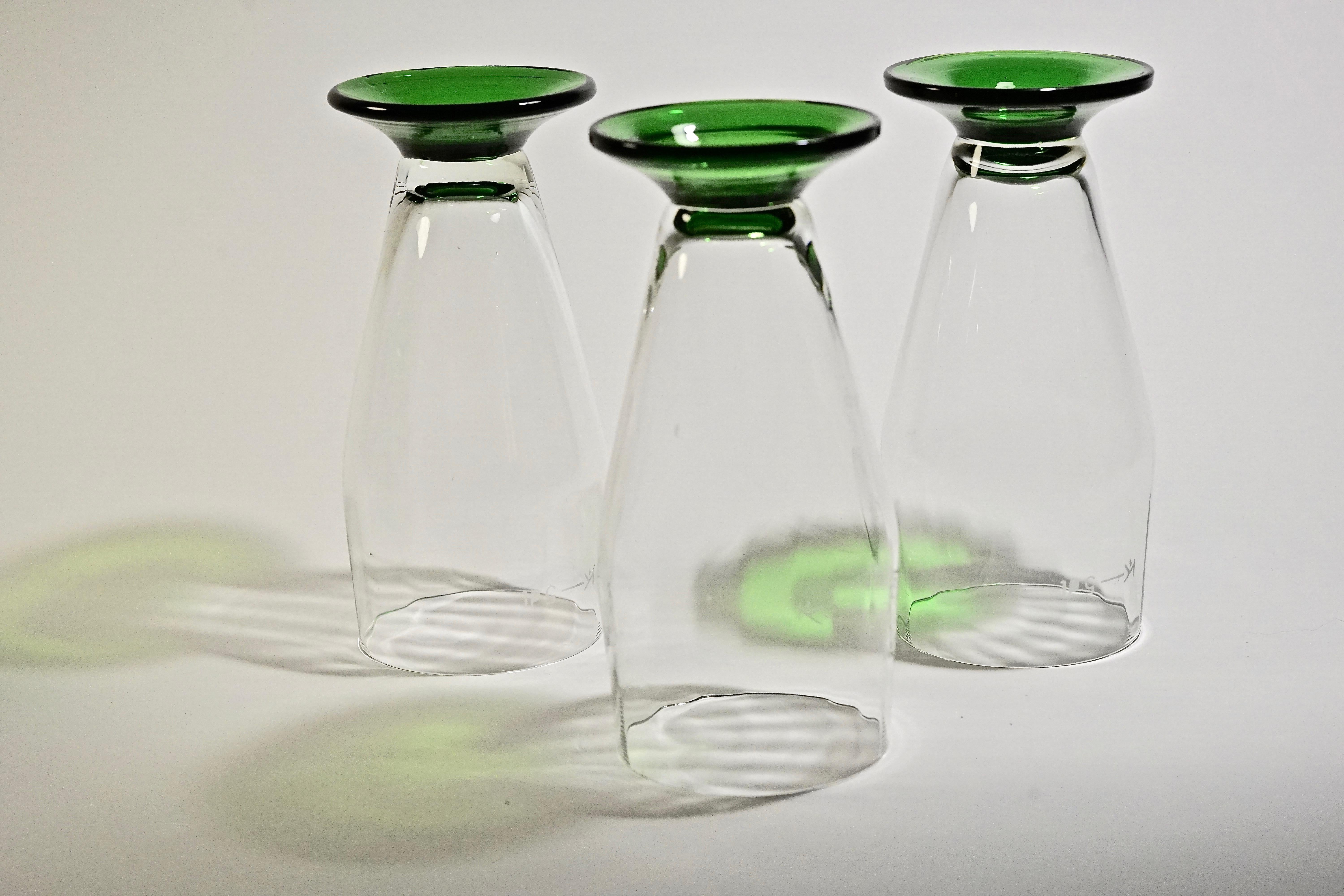 Seis, Soplado a mano,  Vasos de cerveza de los años 20, Checoslovaquia en venta 6