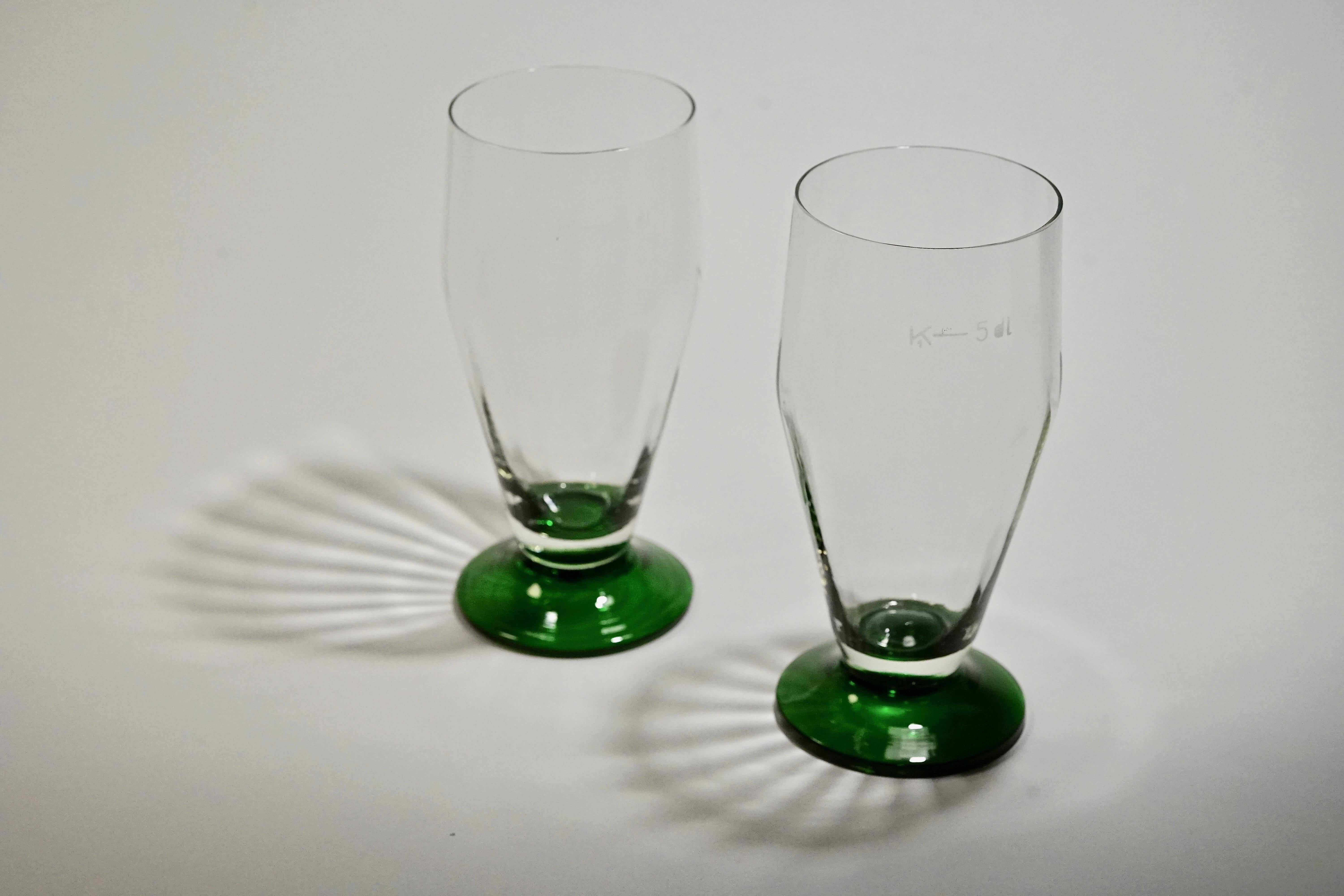 Seis, Soplado a mano,  Vasos de cerveza de los años 20, Checoslovaquia en venta 8