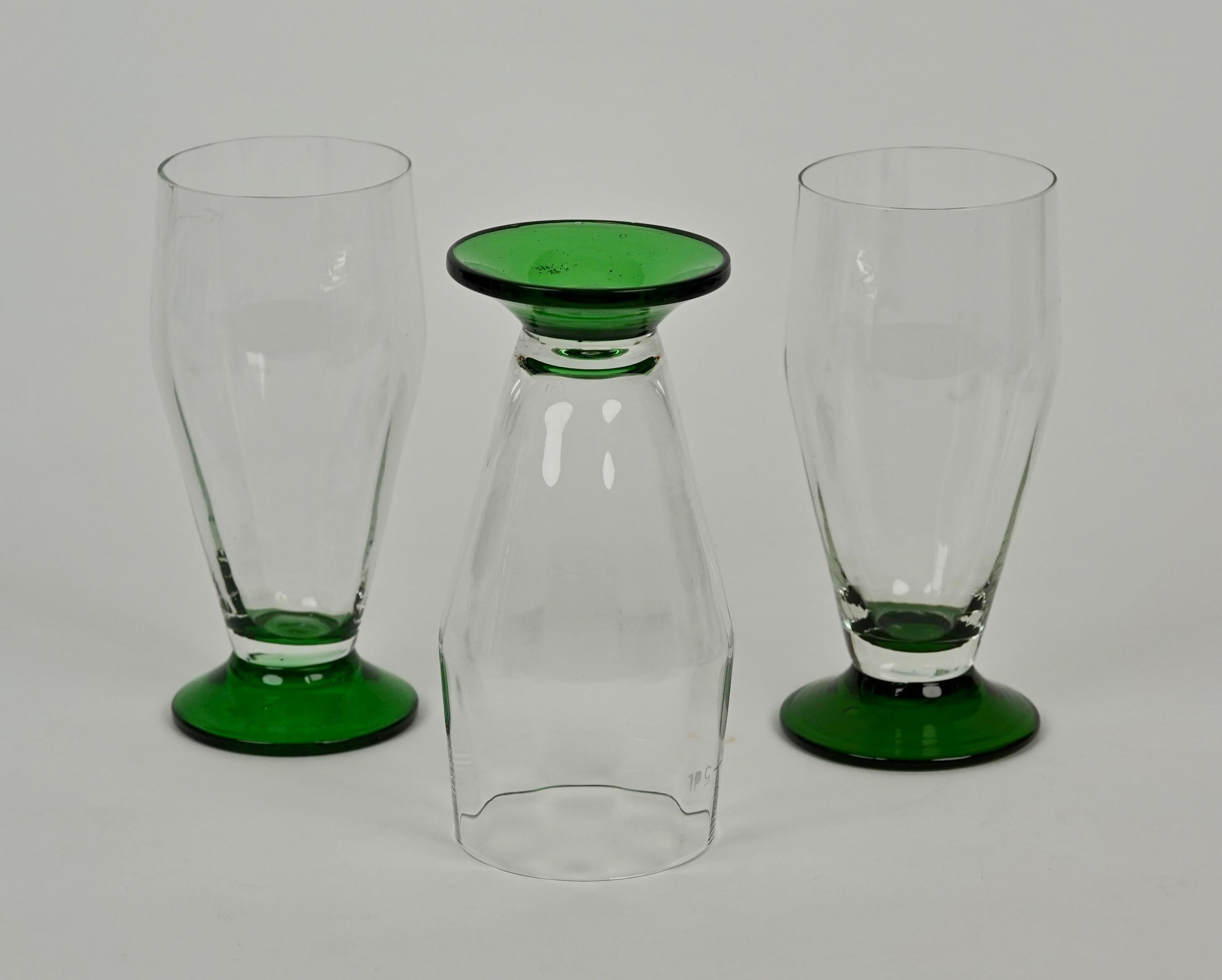 Seis, Soplado a mano,  Vasos de cerveza de los años 20, Checoslovaquia en venta 1