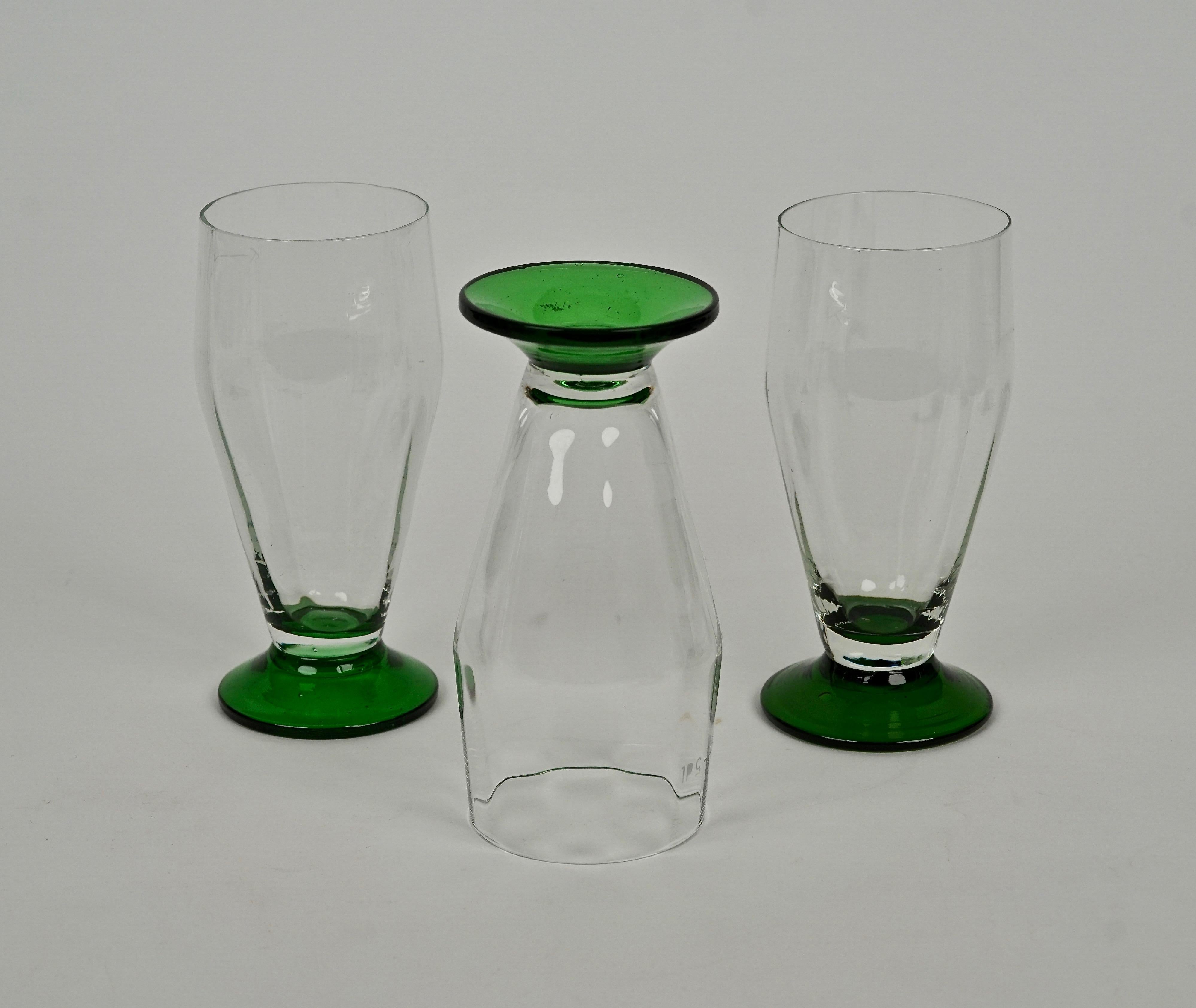 Seis, Soplado a mano,  Vasos de cerveza de los años 20, Checoslovaquia en venta 2