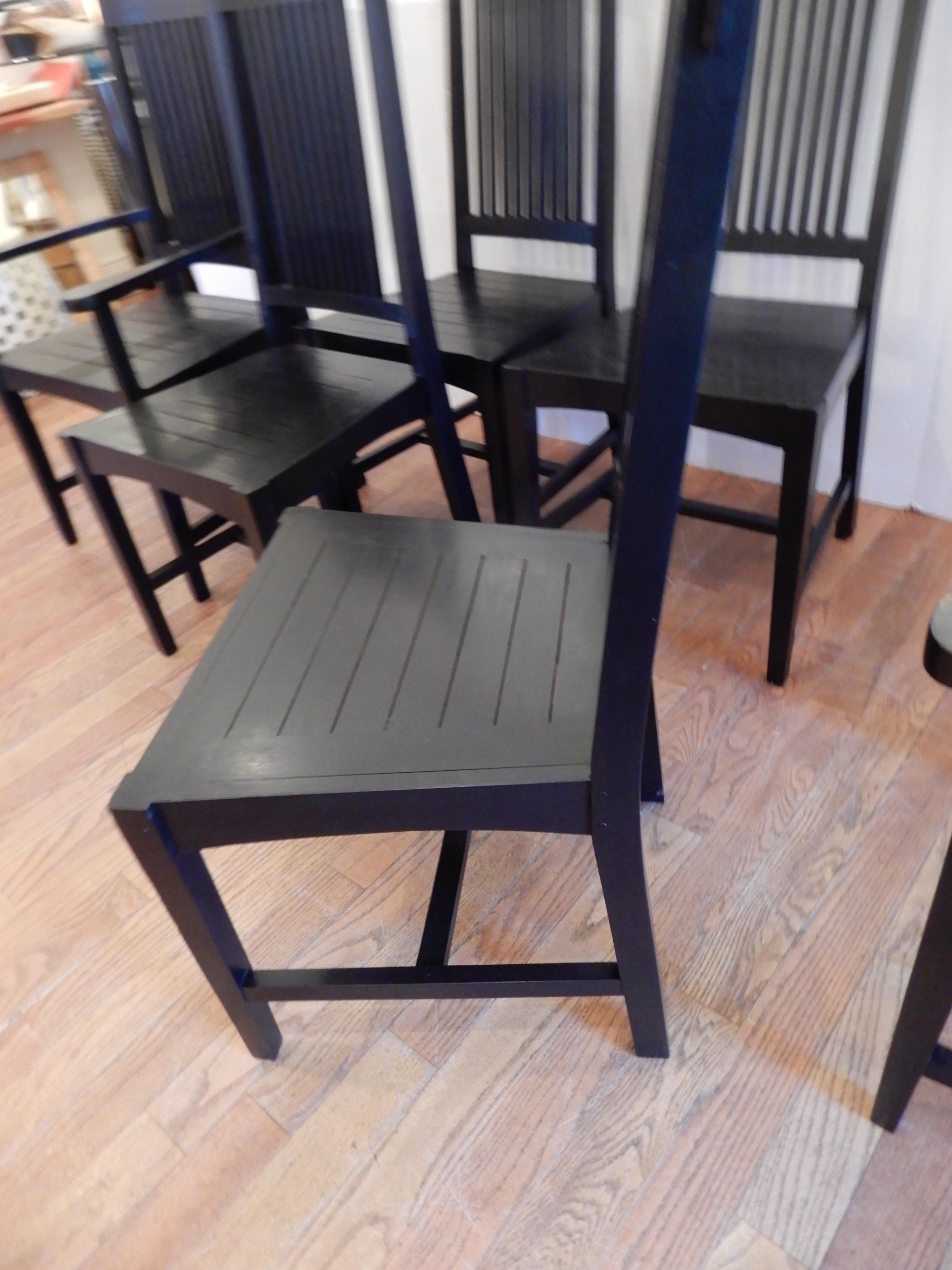 Six Hand Made  Arts & Crafts Dinning Chairs by Studio Artist David Smith USA For Sale 3