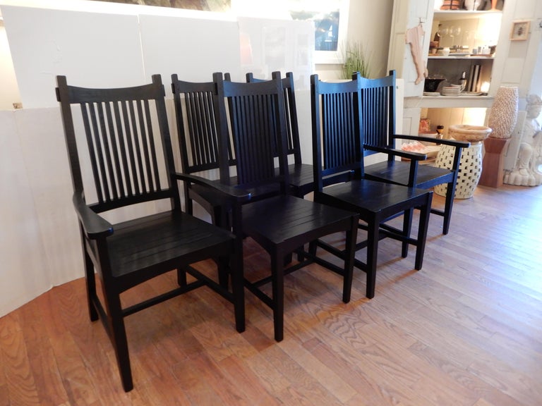 Arts and Crafts Six Hand Made  Arts & Crafts Dinning Chairs by Studio Artist David Smith USA For Sale