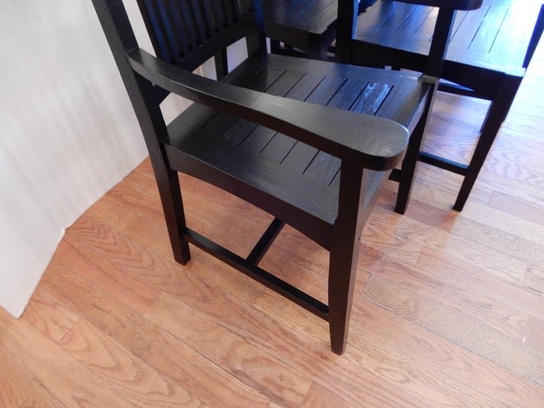 American Six Hand Made  Arts & Crafts Dinning Chairs by Studio Artist David Smith USA For Sale