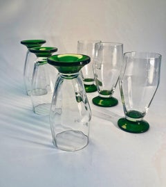 Six Handblown Beer Glasses made in Czechoslovakia from the 1920's
