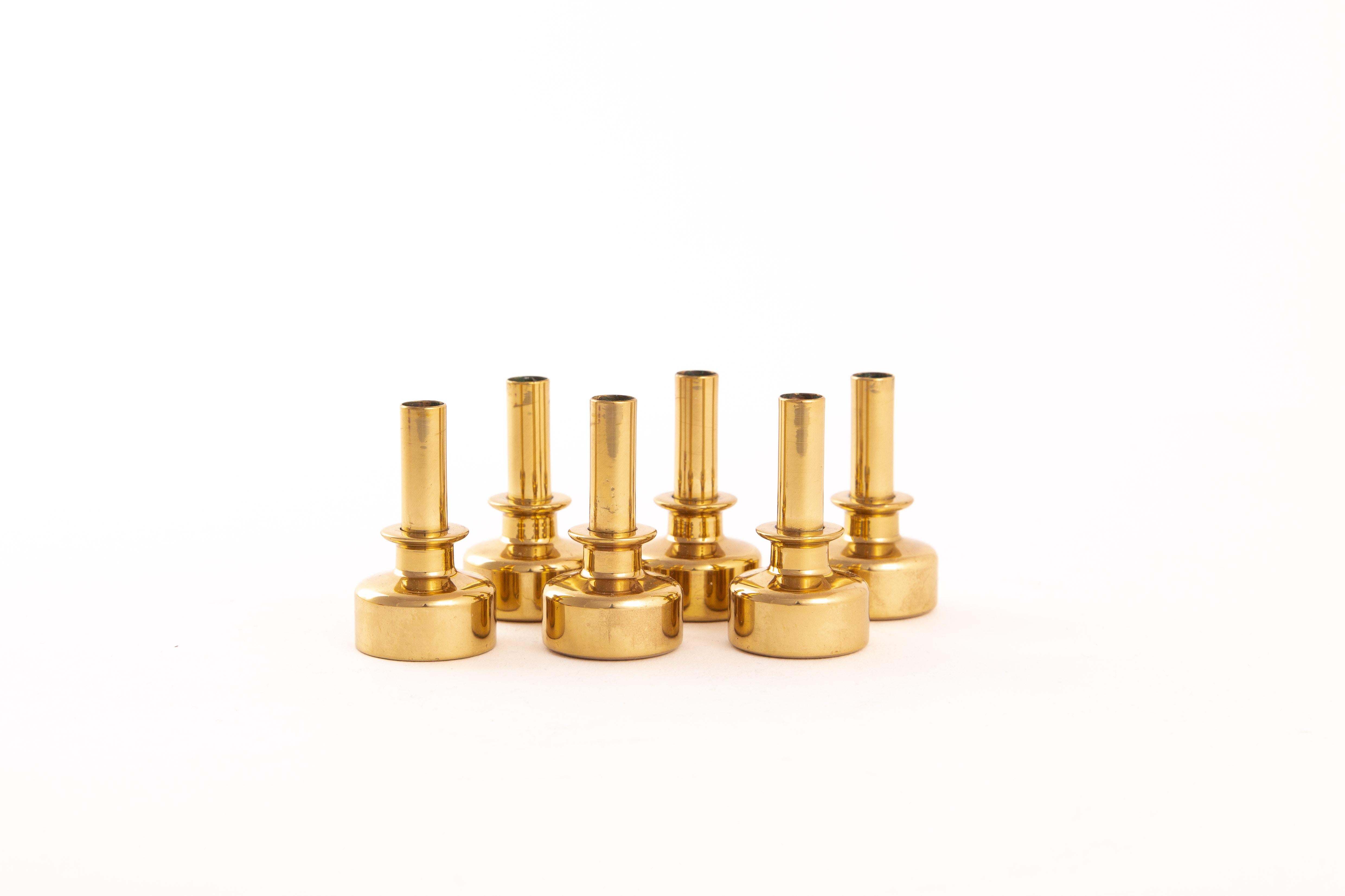 Six Hans-Agne Jakobsson Candles in Brass In Good Condition In LA Arnhem, NL