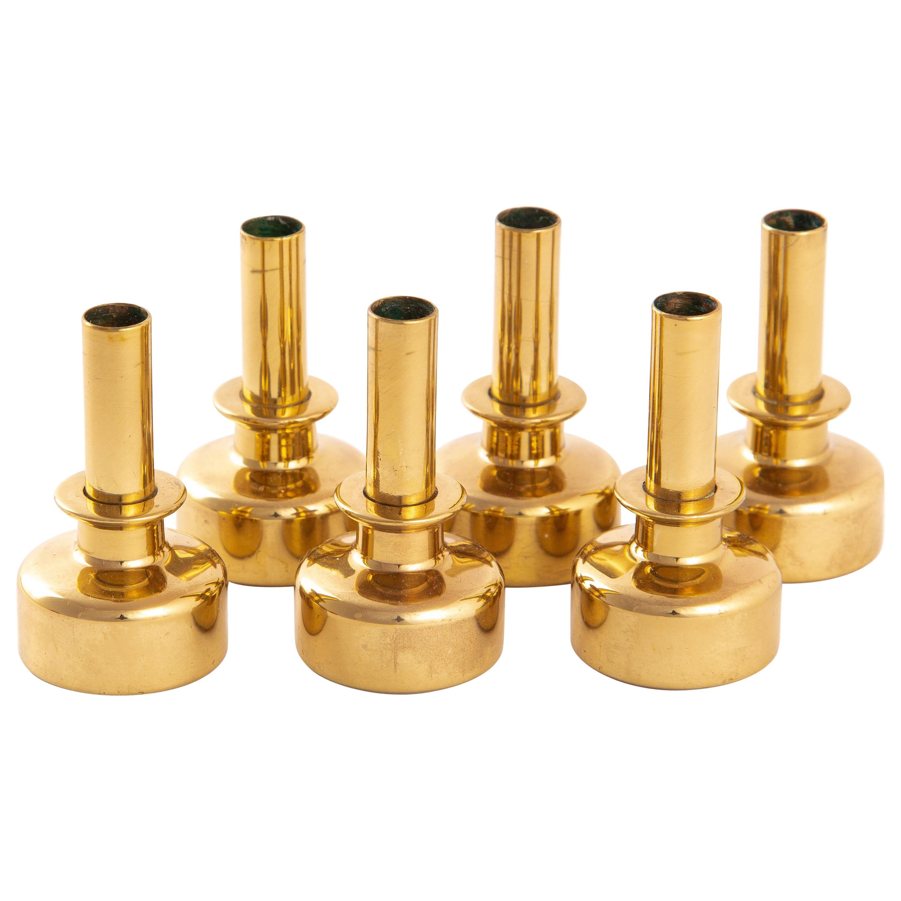 Six Hans-Agne Jakobsson Candles in Brass