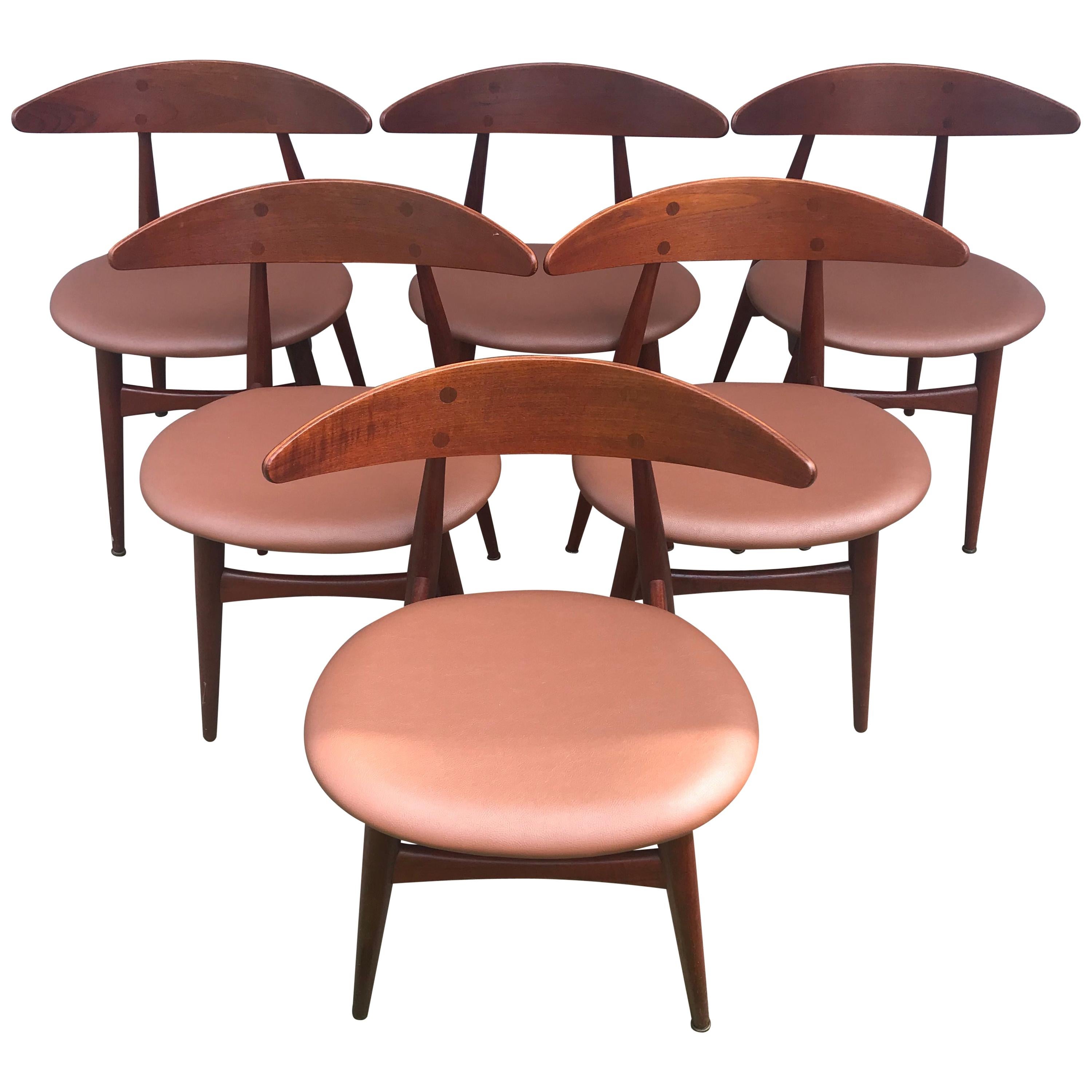 Six Hans Wegner for Carl Hansen Teak Model CH33 Dining Chairs