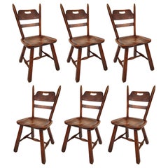 Six chaises à manger Americana en érable du Vermont de Hard Rock:: Herman DeVries pour Cushman