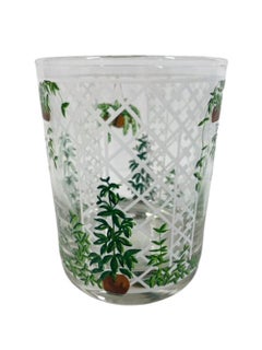 Six Hard to Find "Gazebo" Rocks Glasses with Potted Plants by Cera Glassware