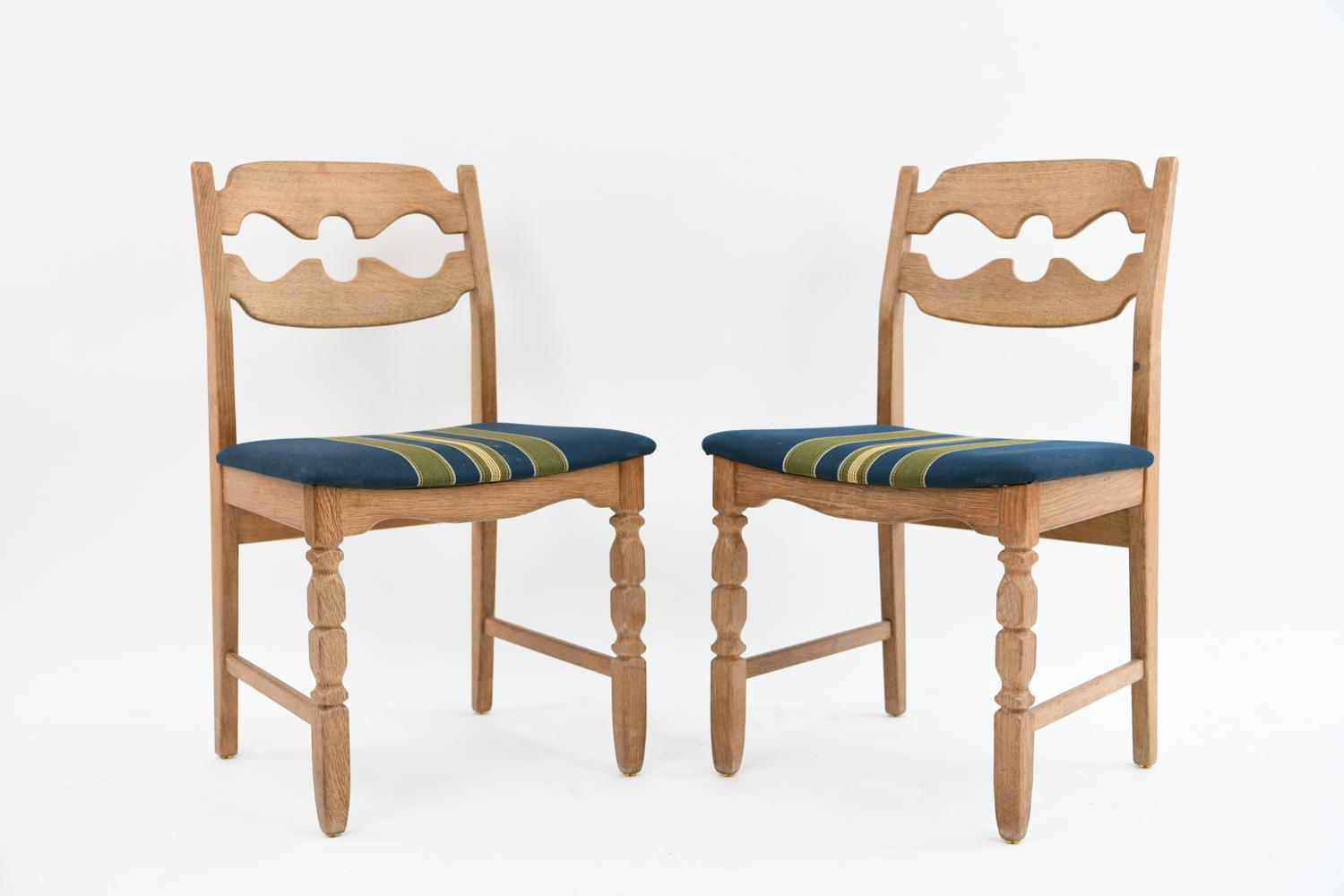 Six Henning Kjærnulf Model Razorblade Dining Chairs 2