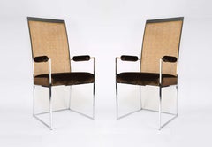 Six High Back Cane Dining Chairs by Milo Baughman for Thayer Coggin