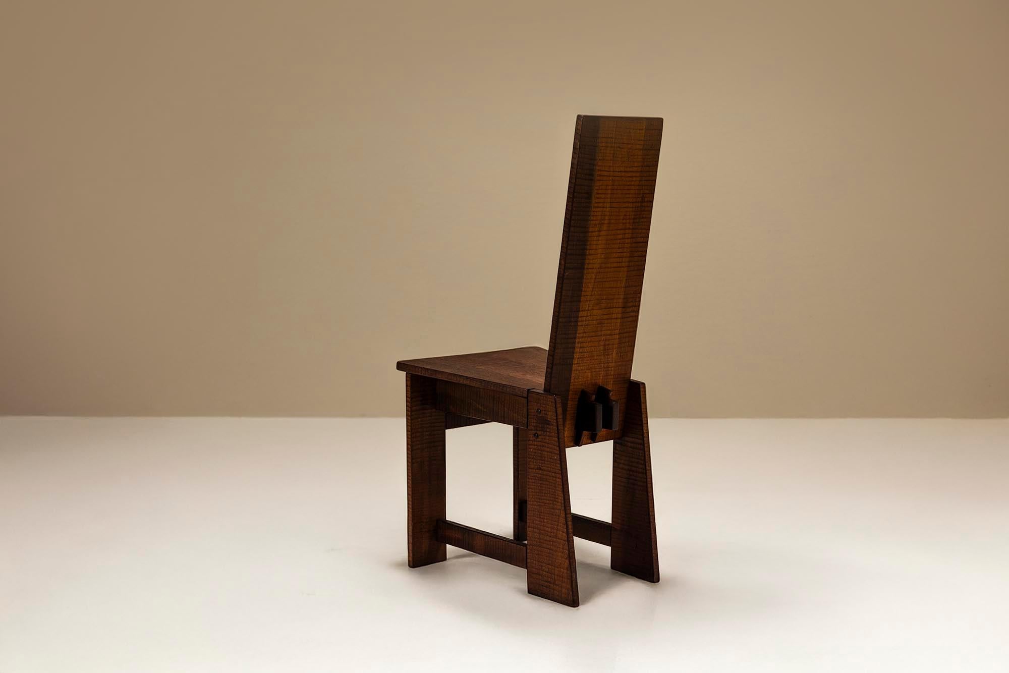 Seis sillas de comedor de respaldo alto al estilo de Giuseppe Rivadossi, Italia en venta 5