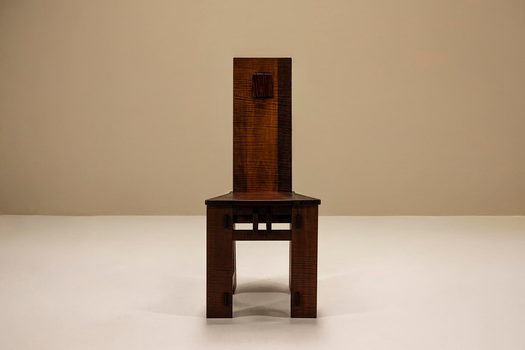 Seis sillas de comedor de respaldo alto al estilo de Giuseppe Rivadossi, Italia en venta 6