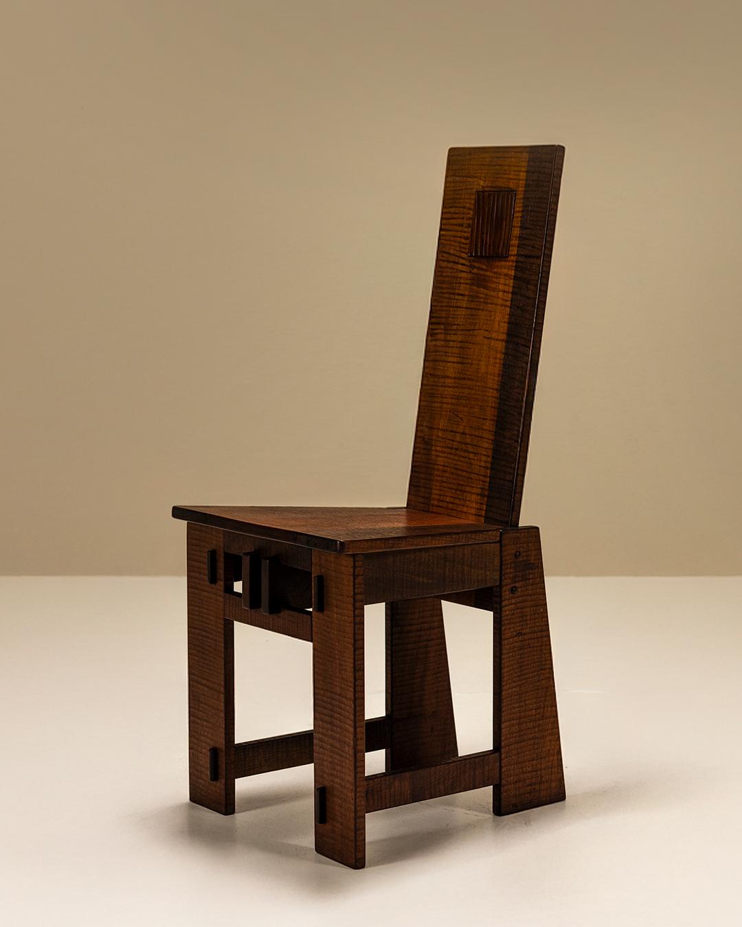Seis sillas de comedor de respaldo alto al estilo de Giuseppe Rivadossi, Italia en venta 1