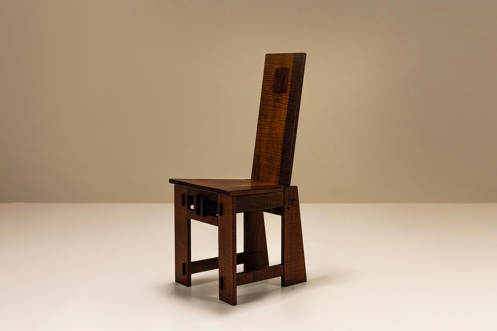 Seis sillas de comedor de respaldo alto al estilo de Giuseppe Rivadossi, Italia en venta 2
