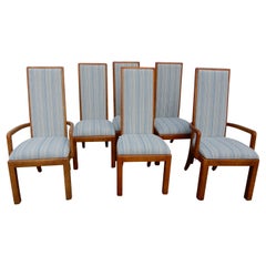 Vintage Six High Back Dining Room Chairs in the School of Frank Lloyd Wright