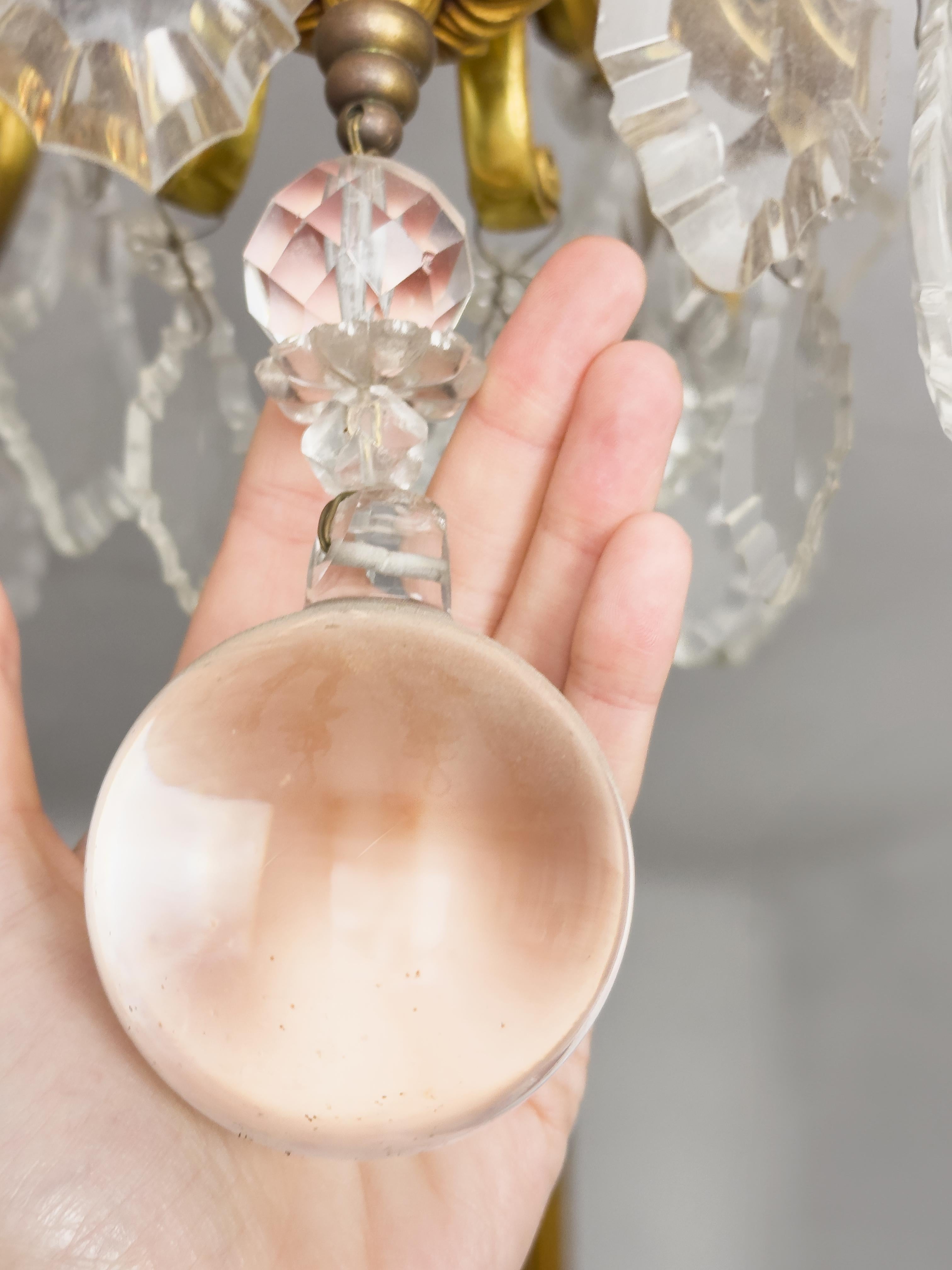 Lustre à six branches en cristal Louis XV, 19e siècle en vente 6