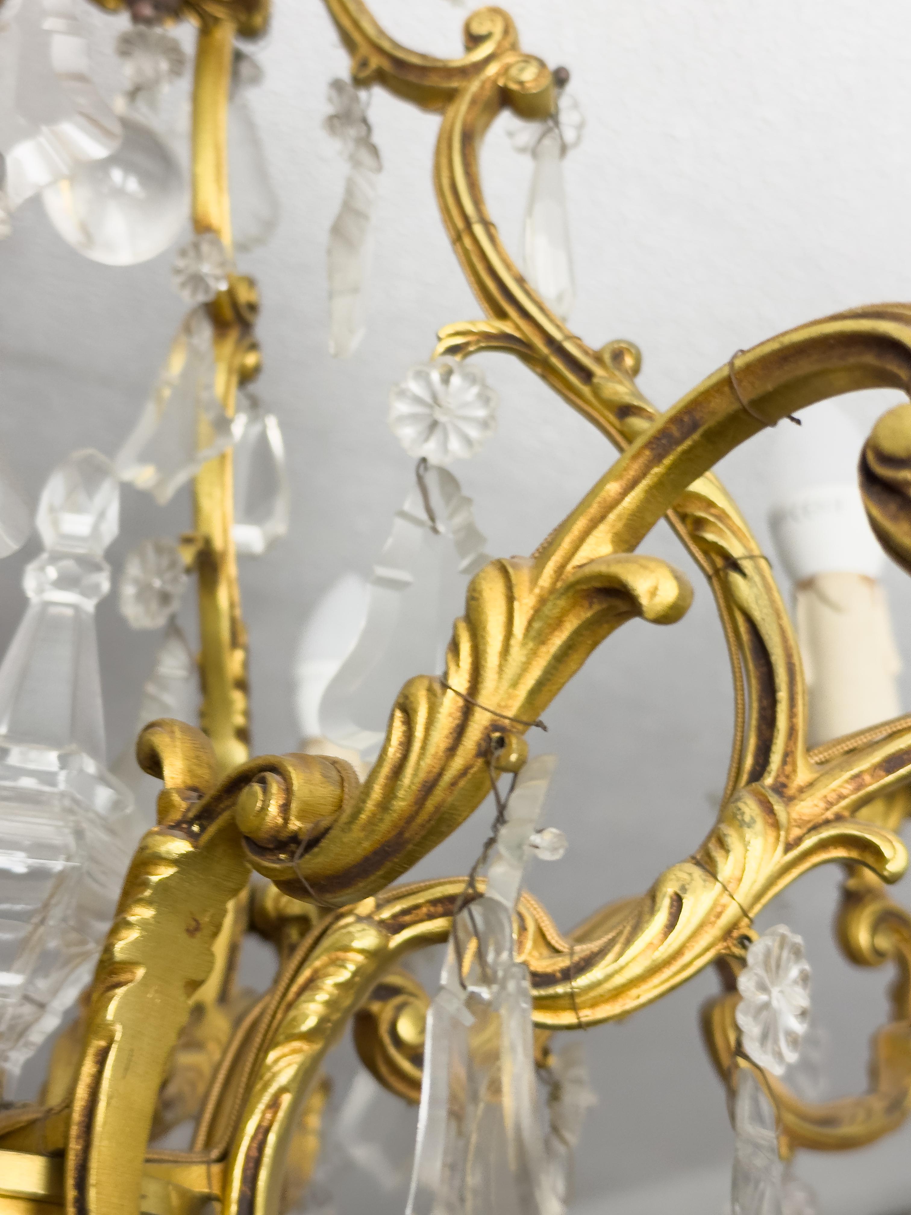 Lustre à six branches en cristal Louis XV, 19e siècle en vente 8