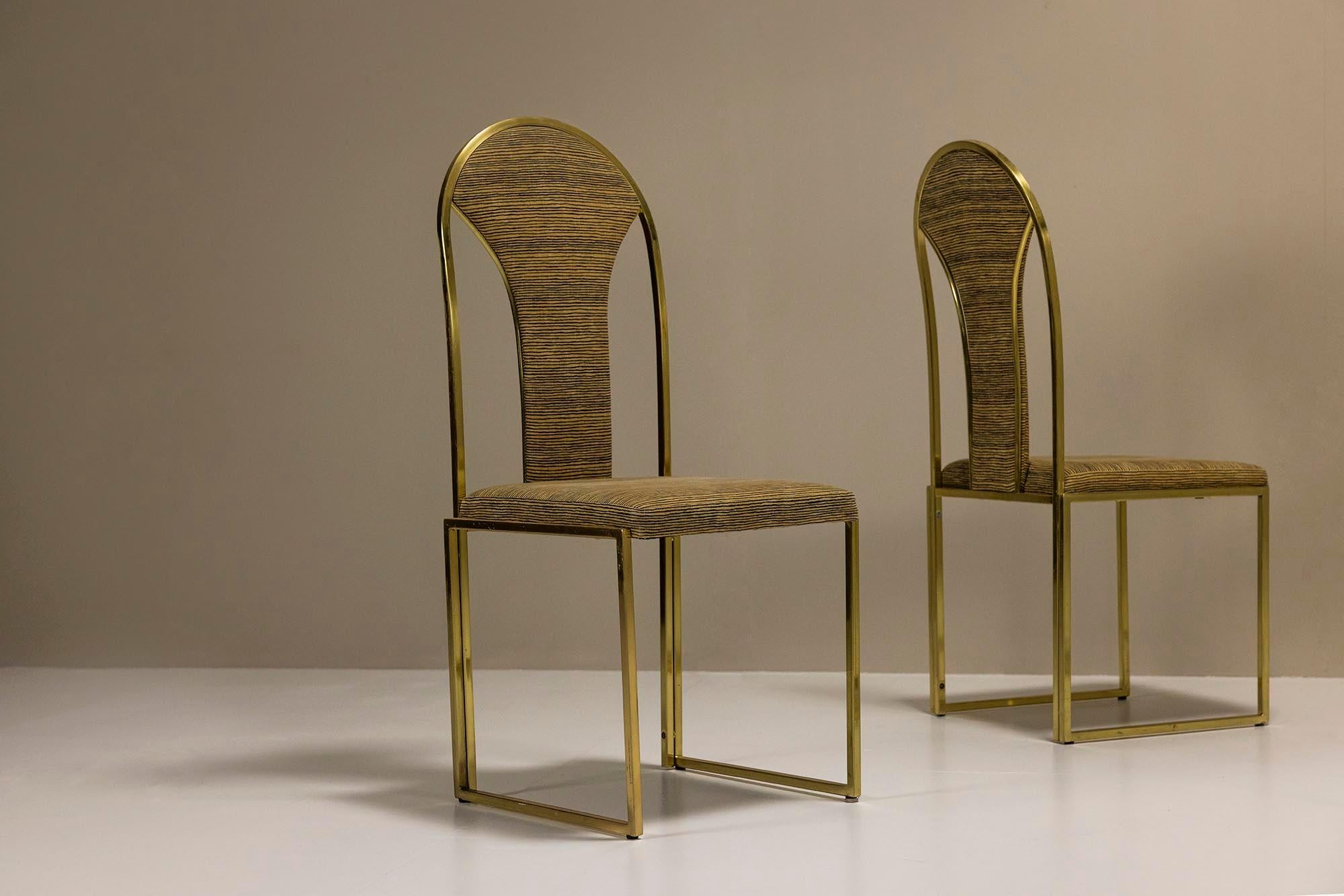 Six chaises de salle à manger Hollywood Regency fabriquées par Belgo Chrom, Belgique, années 1970 en vente 3